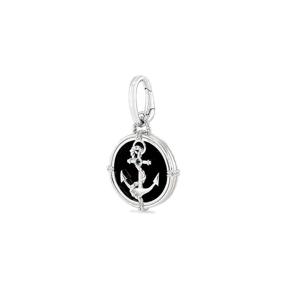 Ocean Reef Anchor Medallion With Black Onyx And Blue Topaz 2