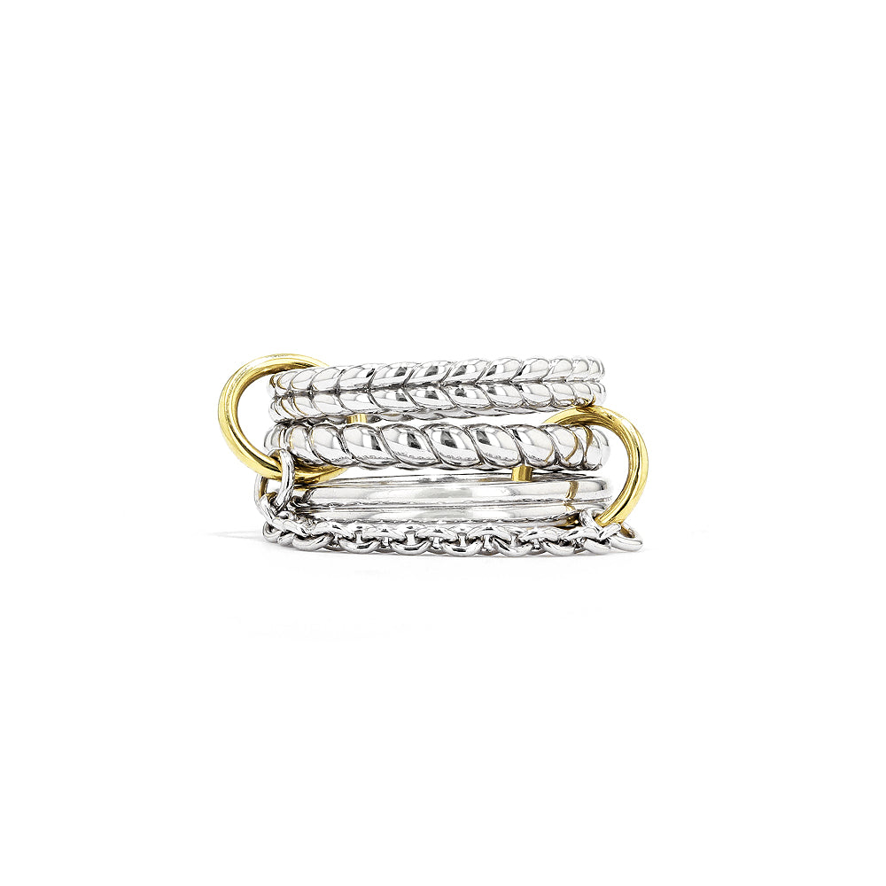 Vienna Triple Stack Ring Set With 18K Gold