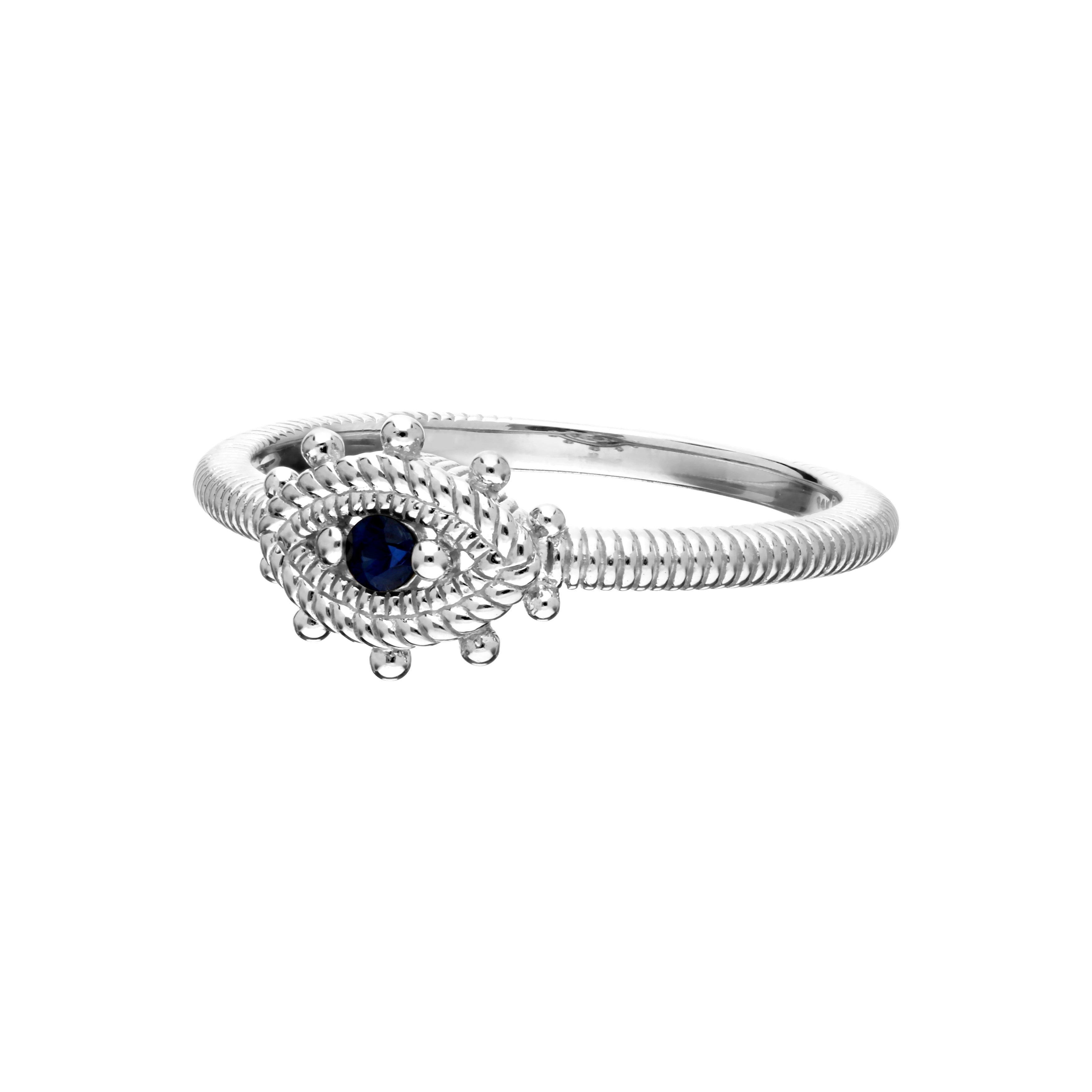 Little Luxuries Blue Sapphire Evil Eye Band Ring