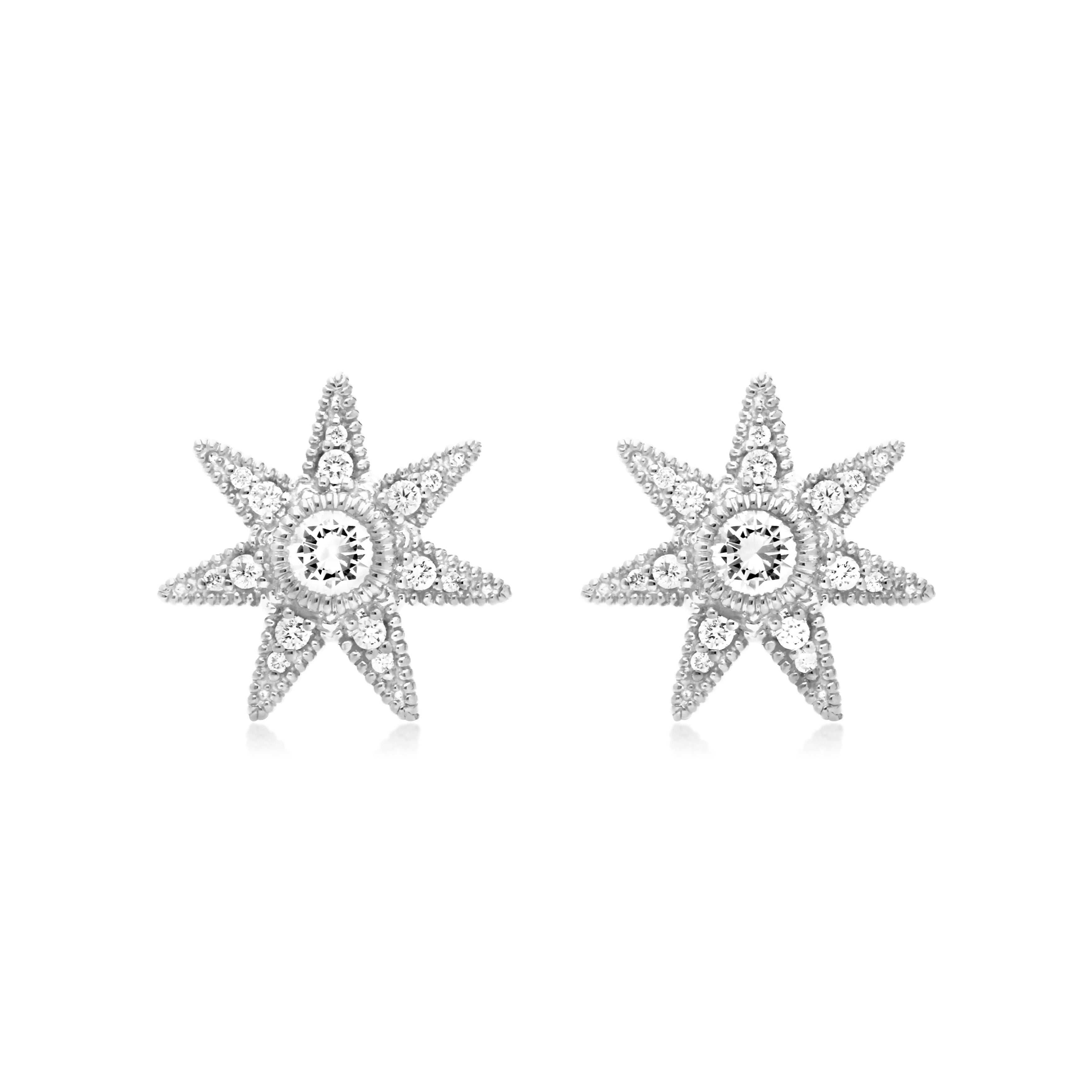 Little Luxuries Star Stud Earrings With White Topaz