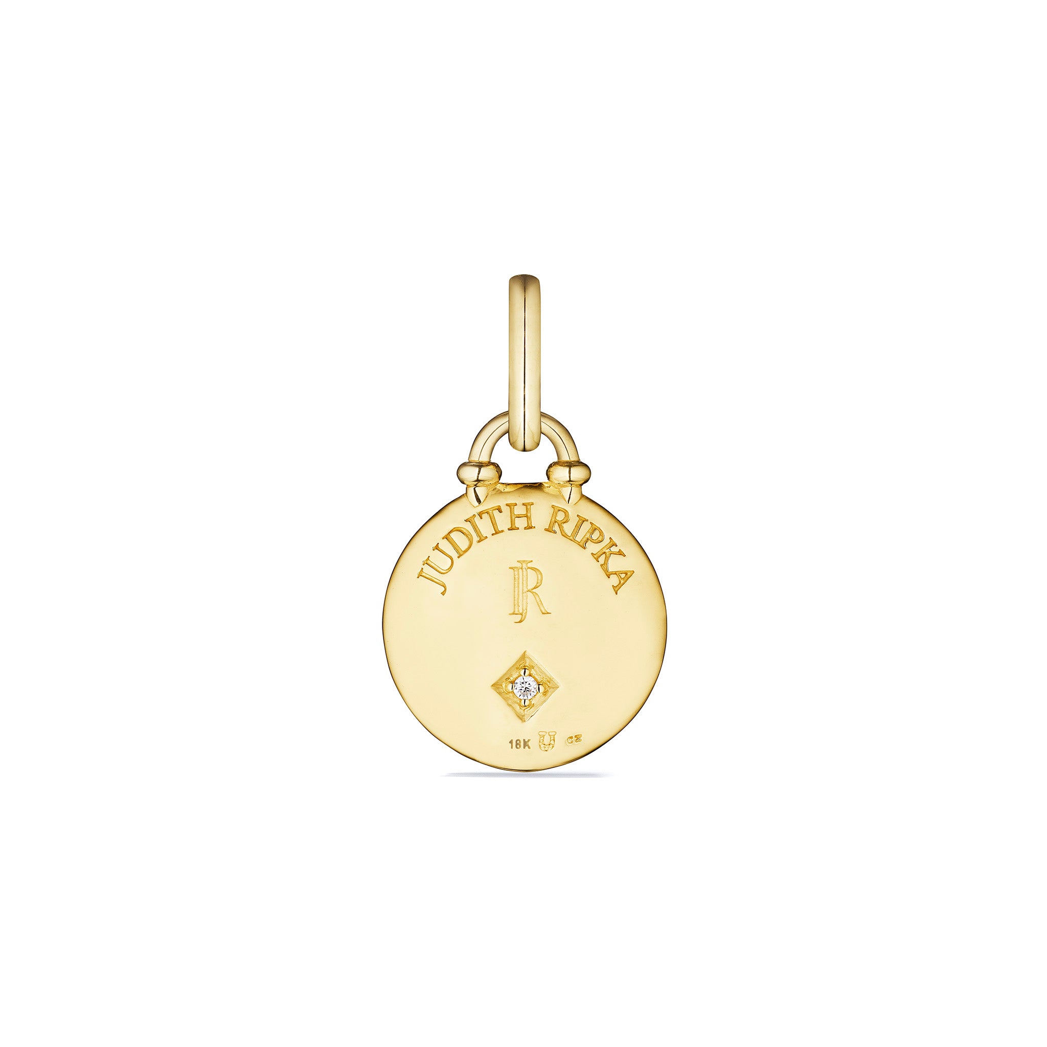 Little Luxuries Hamsa Medallion with Blue Sapphire and Diamonds in 18K