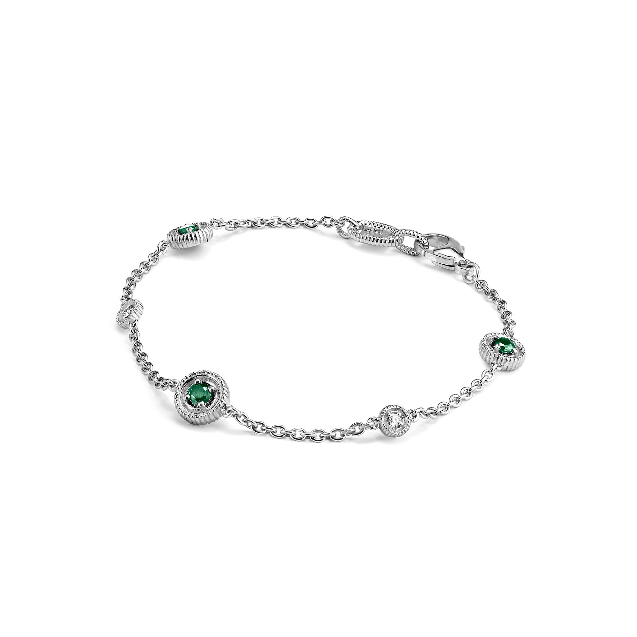 Max Bracelet With Emerald And Diamonds