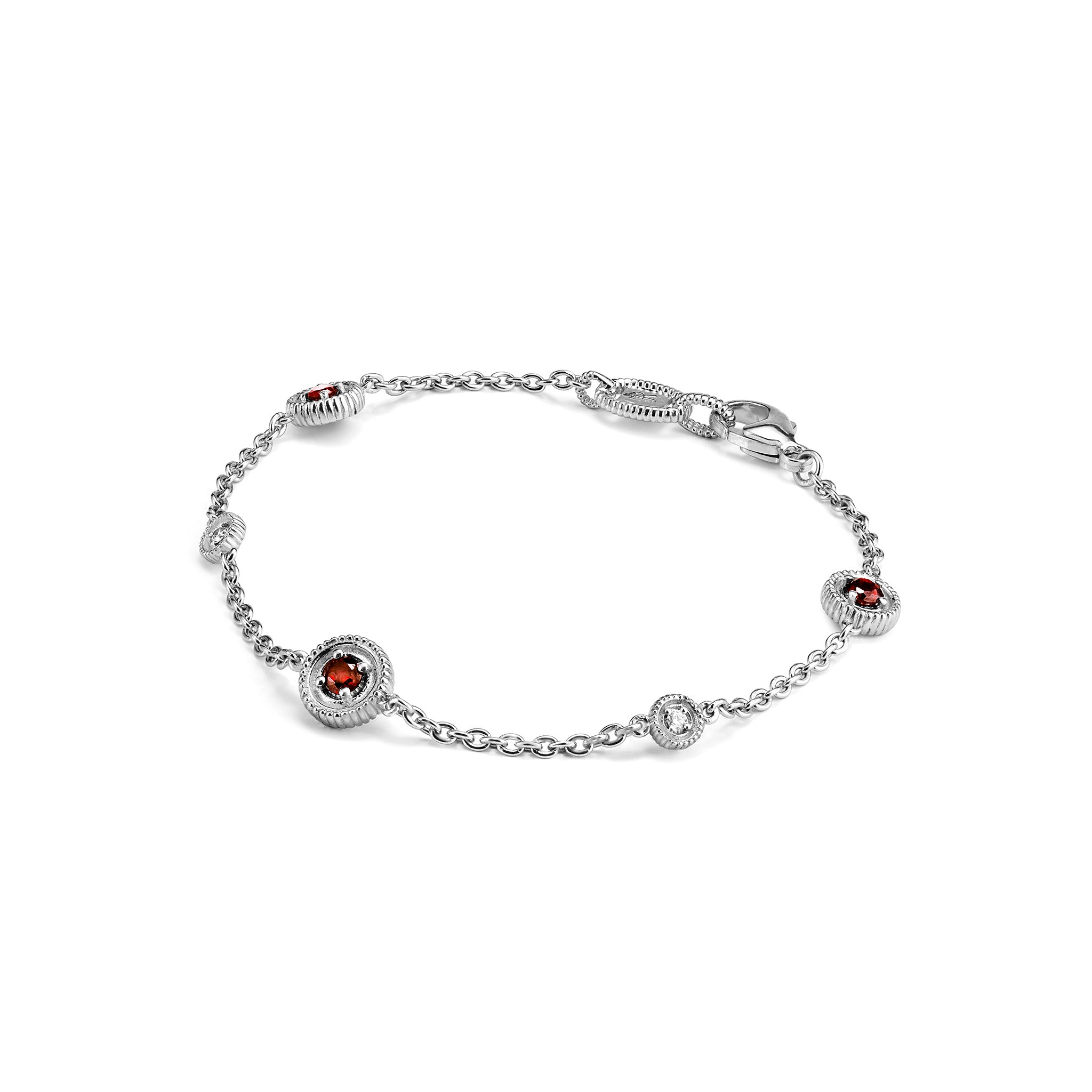 Max Bracelet With Garnet And Diamonds