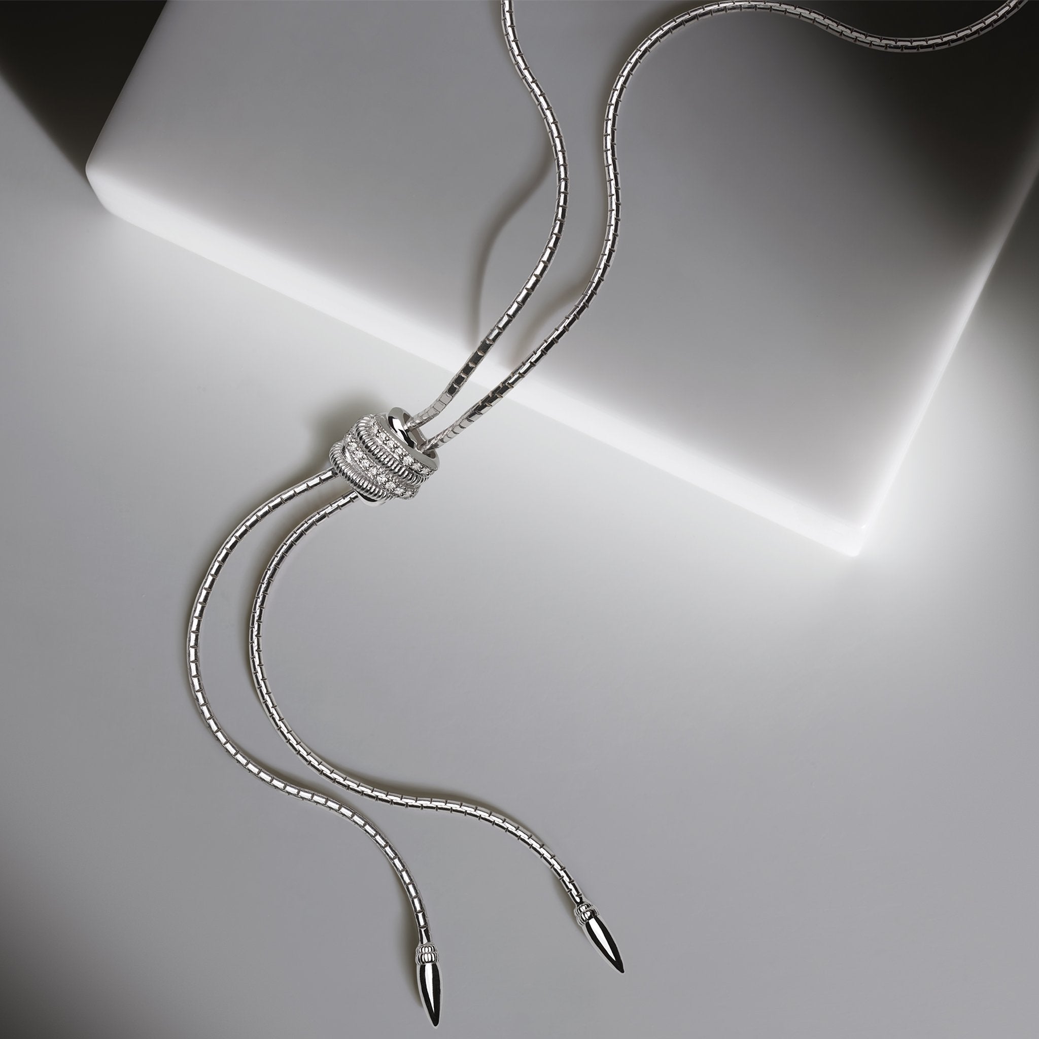 Eternity Adjustable Lariat Necklace with Diamonds