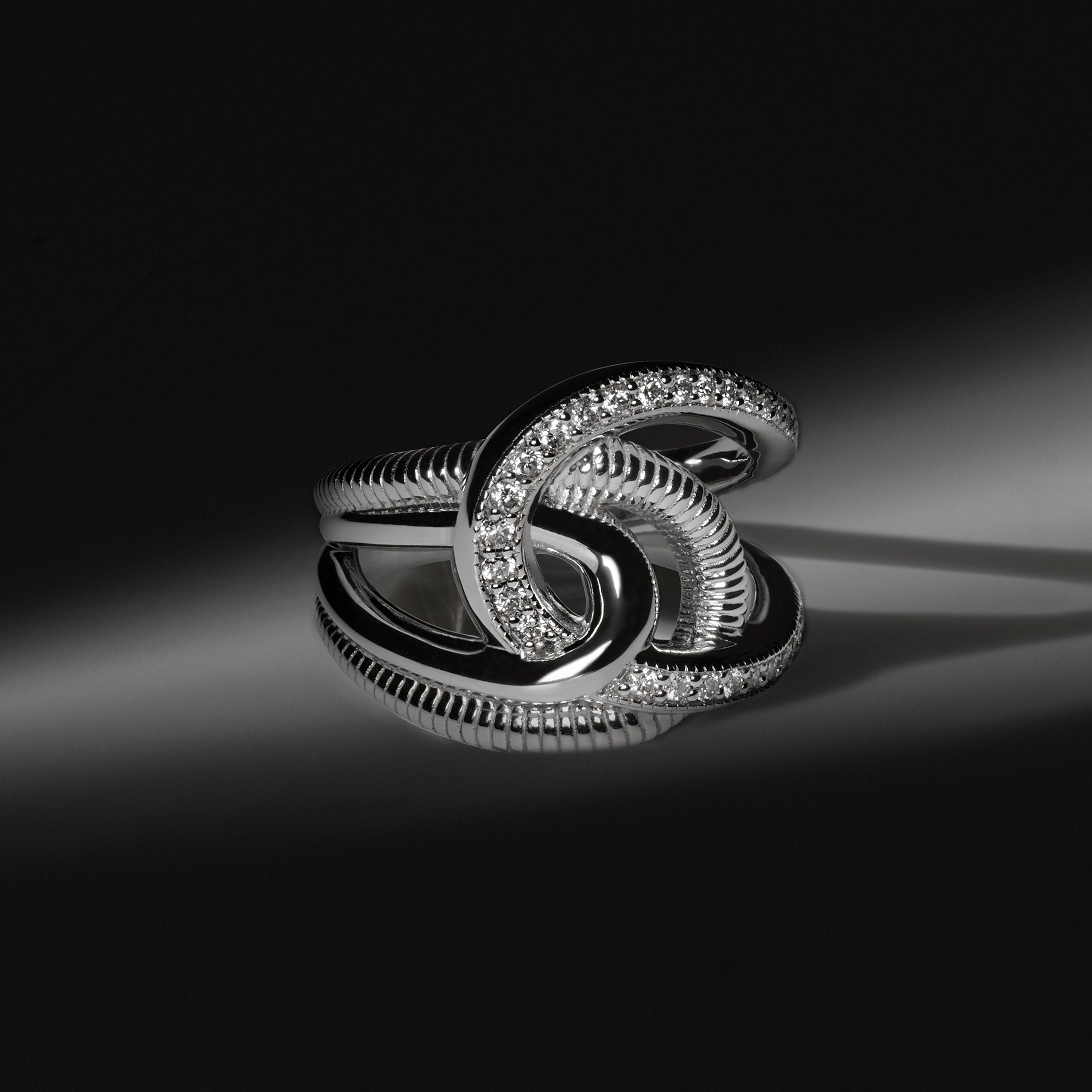 Eternity Intertwined Ring with Cultured Diamonds