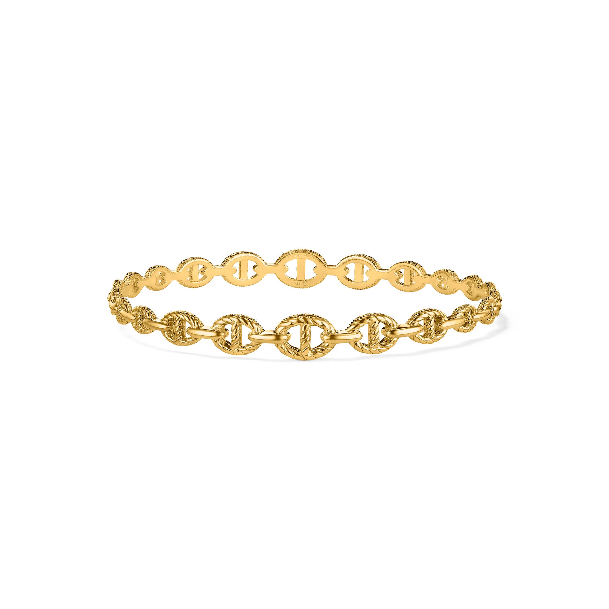 Vienna Graduated Link Stack Bangle In 18K