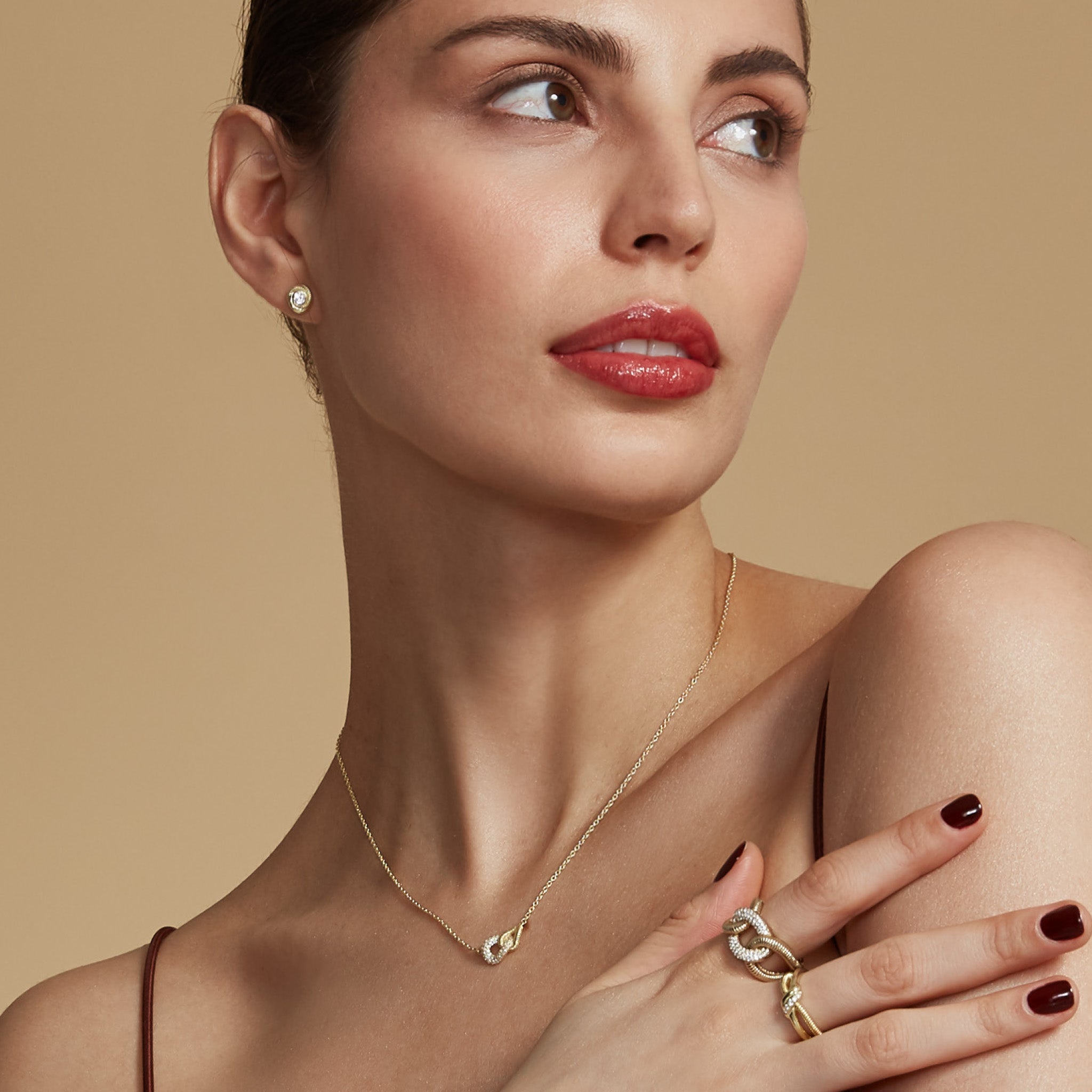 Eternity Link Necklace with Diamonds in 18K