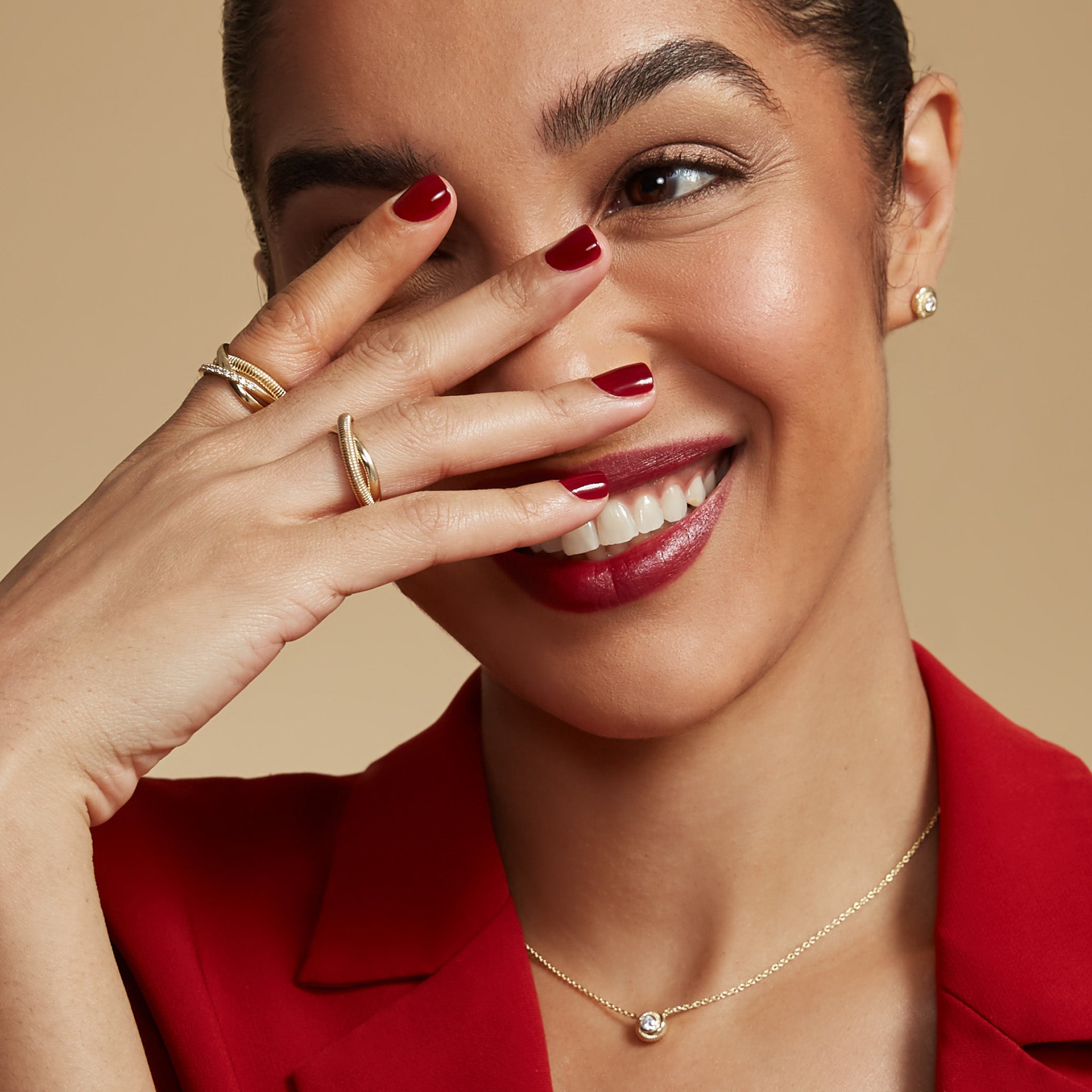 Eternity Solitaire Stud Earrings with Diamonds in 18K