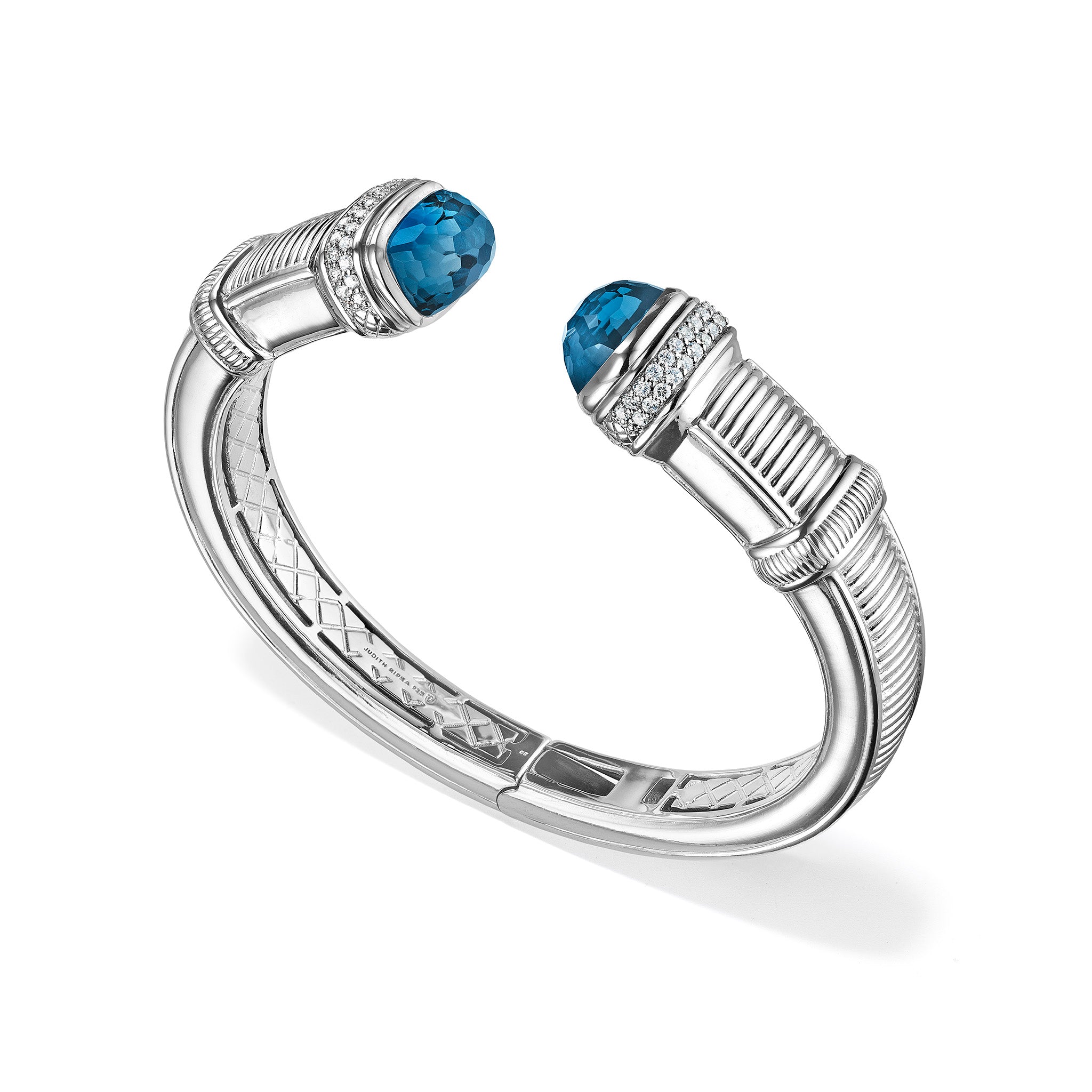Cassandre Large Bracelet with London Blue Topaz and Diamonds