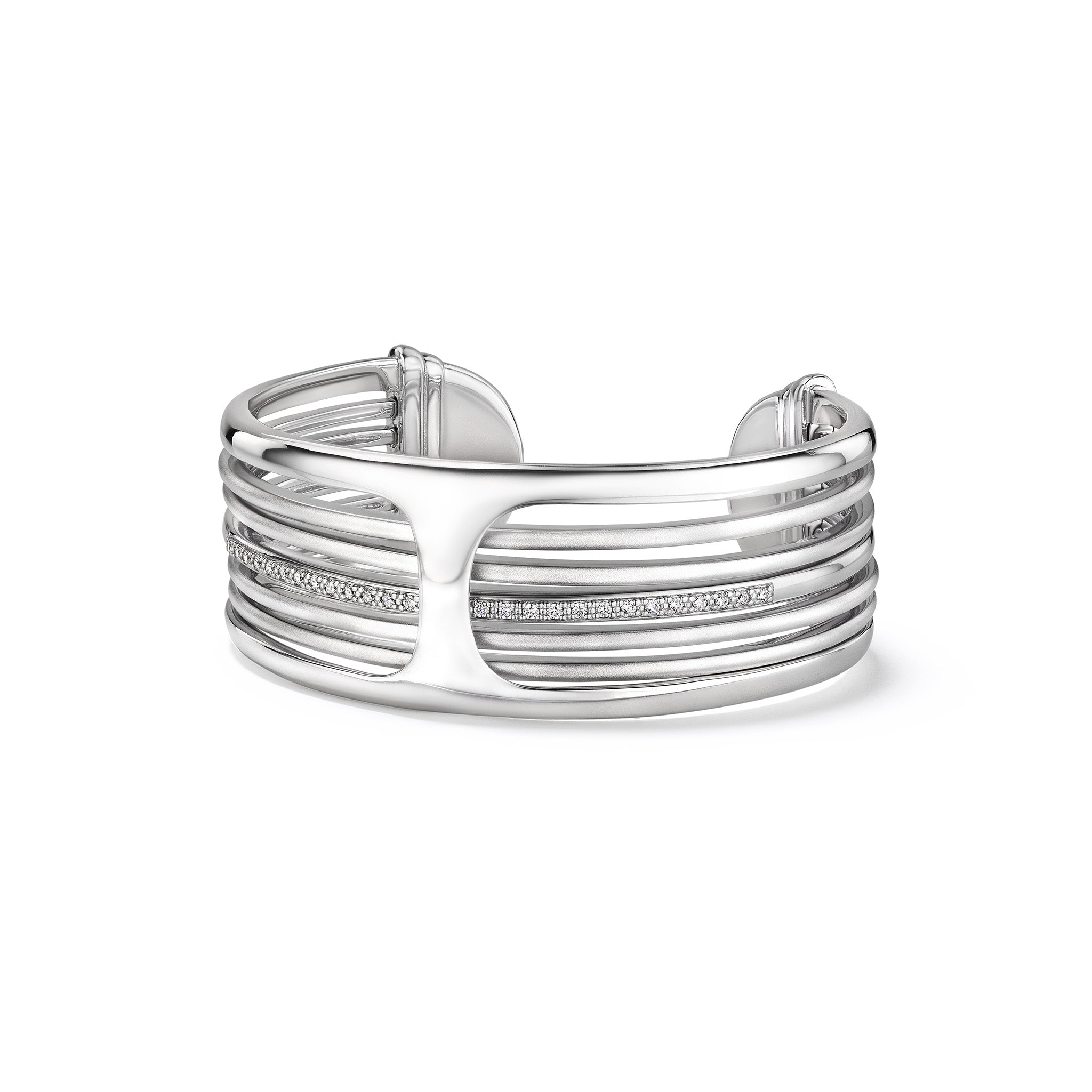 Cielo Multi Bangle Cuff With Diamonds