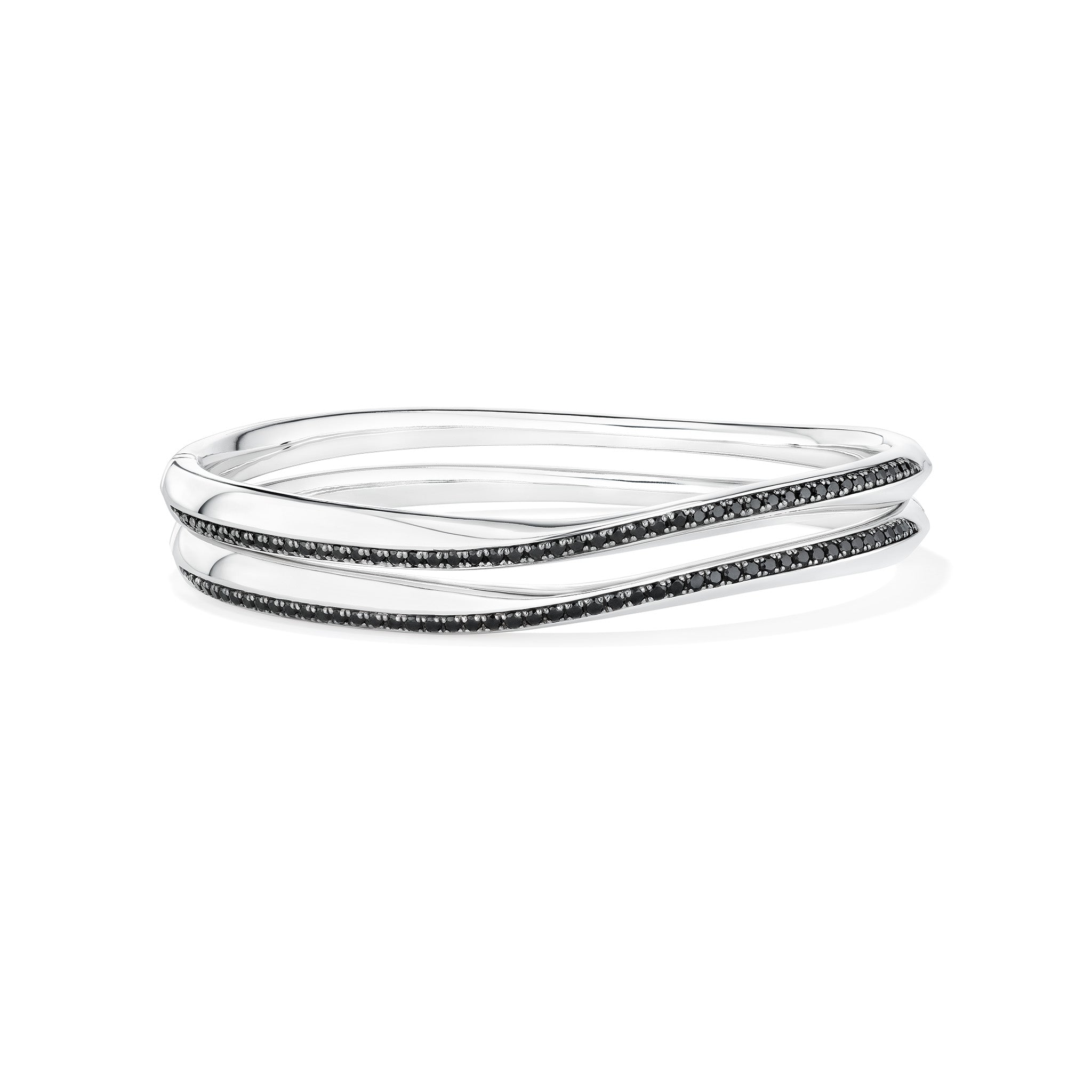 Nova Stack Bangle with Black Spinel