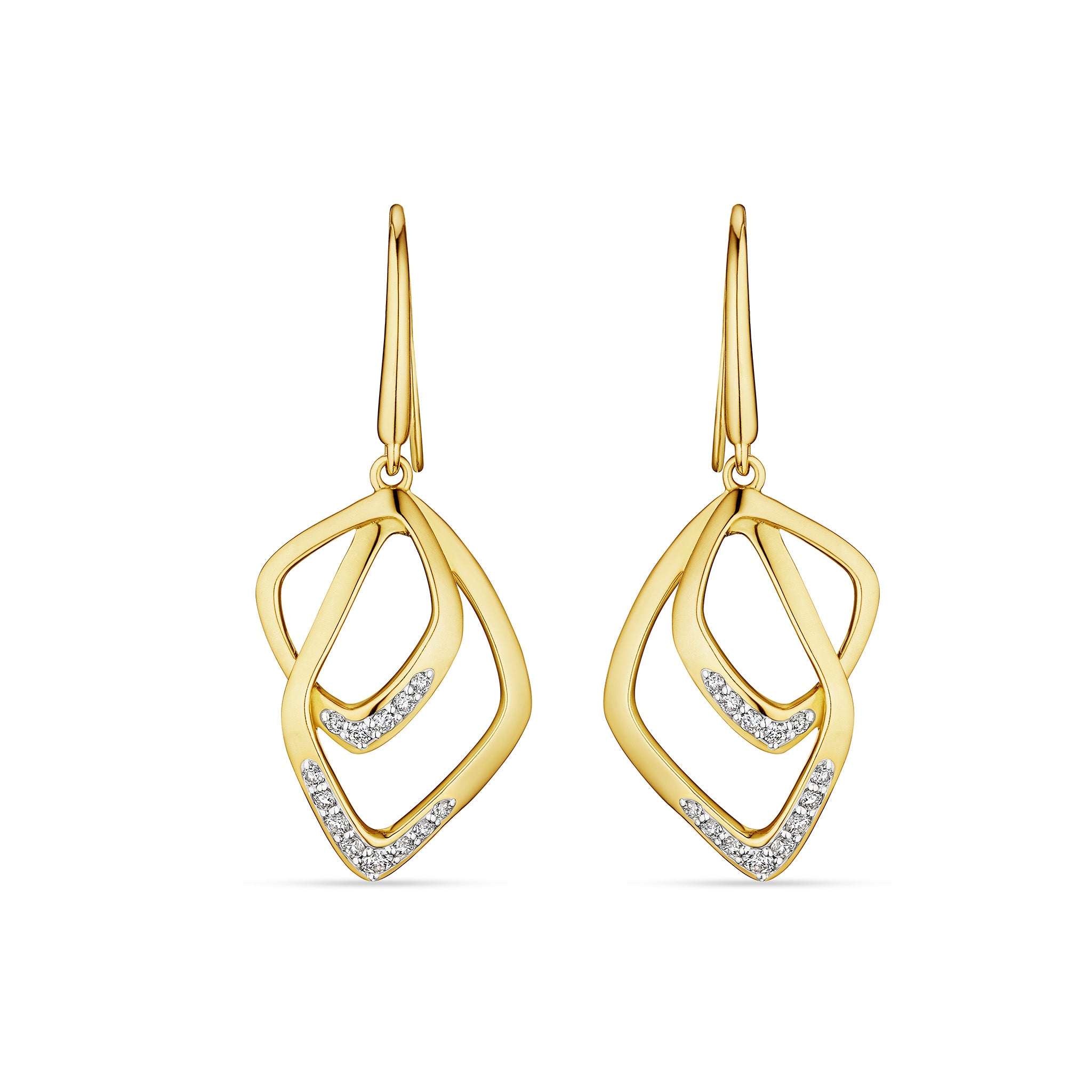 Selvaggia Drop Earrings with Diamonds in 14K