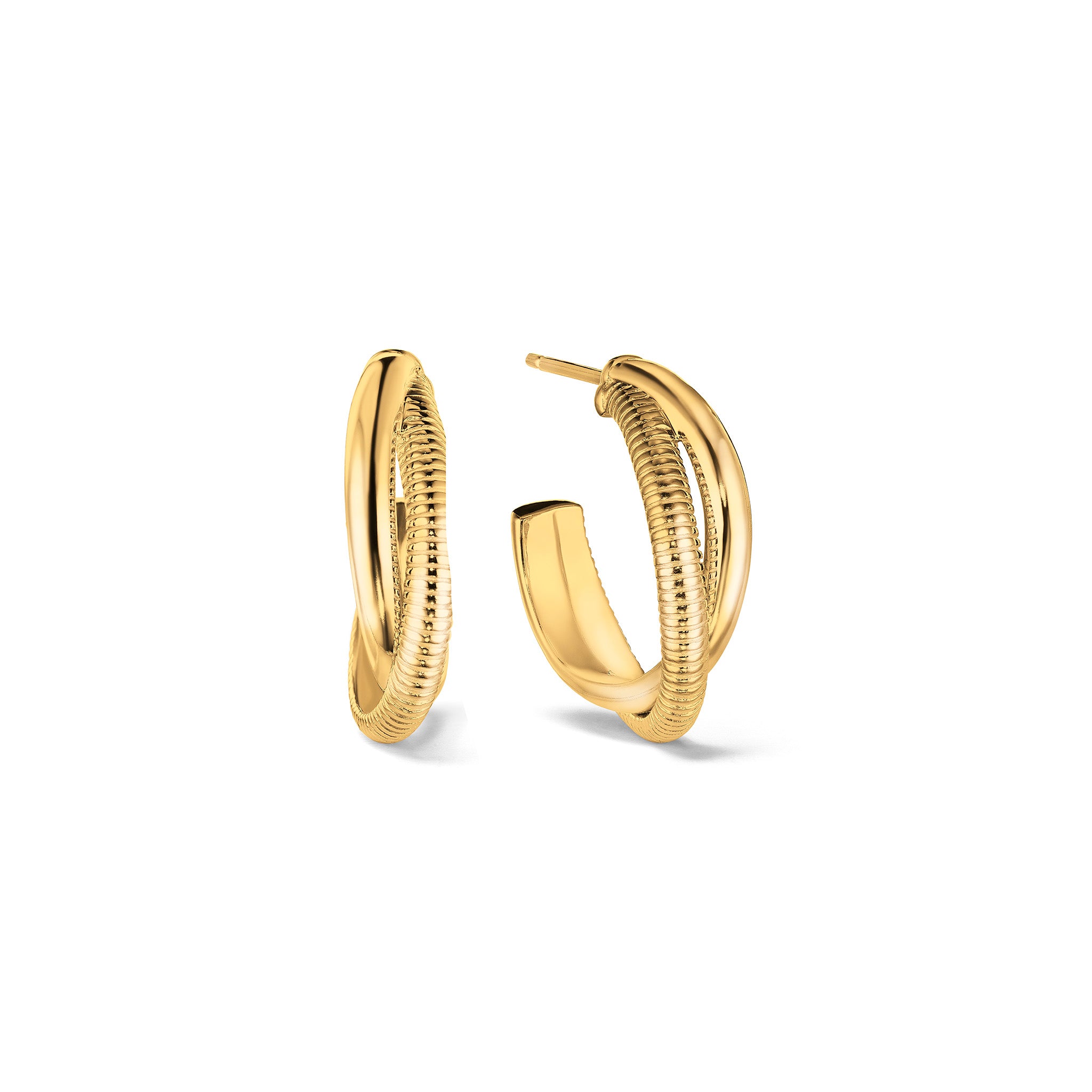 Eternity Small Round Hoop Earrings In 18K
