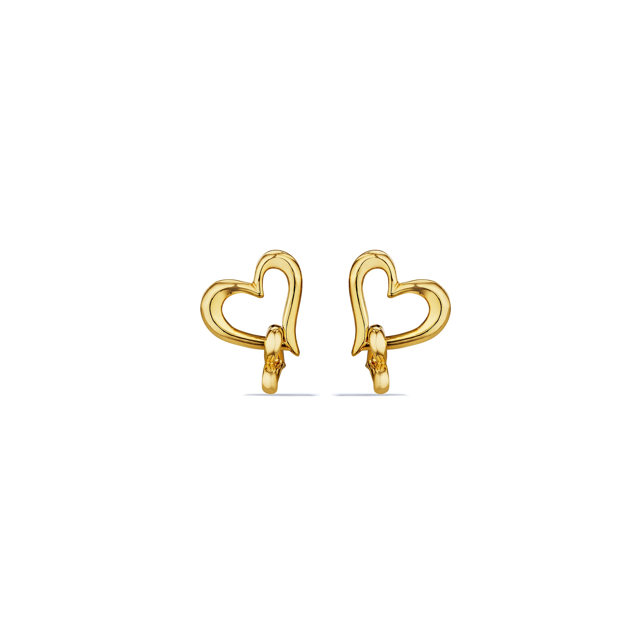 Eros Interlocking Open Heart Earrings in 18K