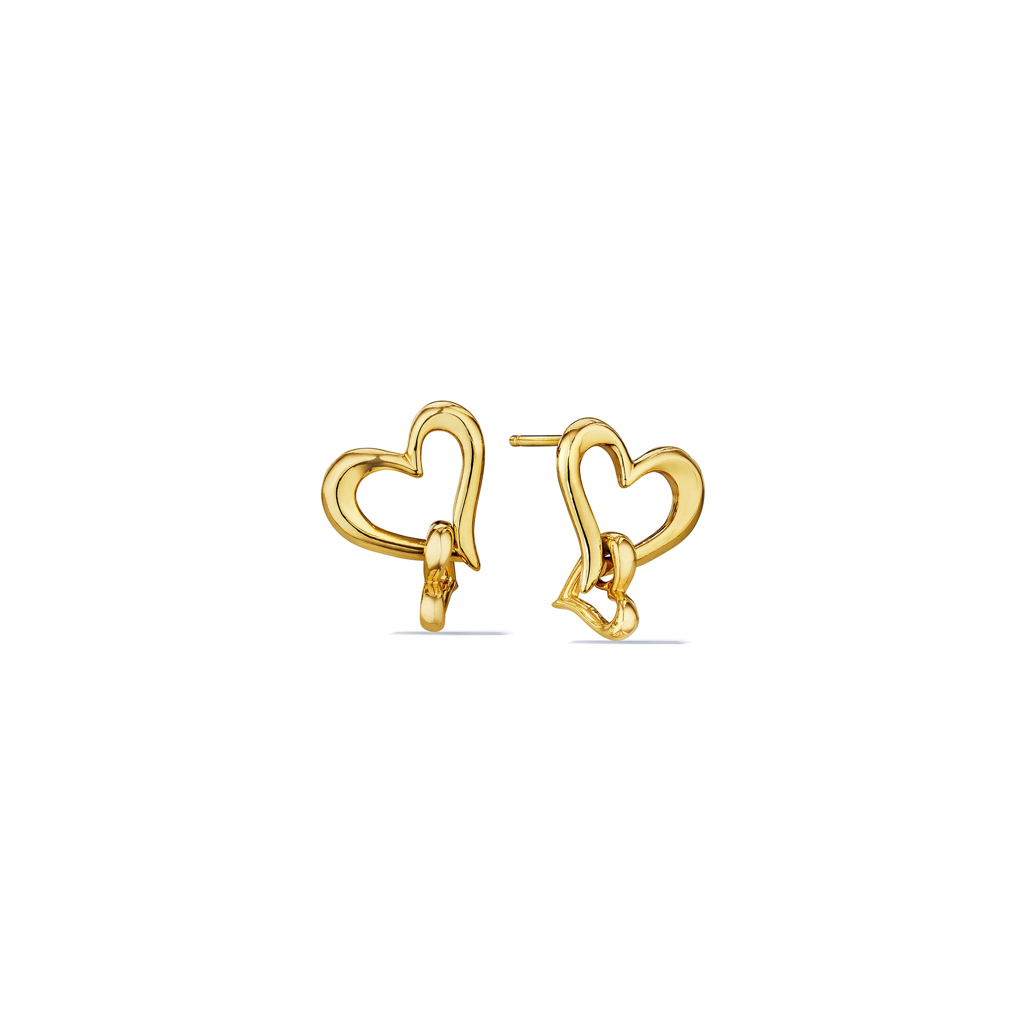 Eros Interlocking Open Heart Earrings In 18K