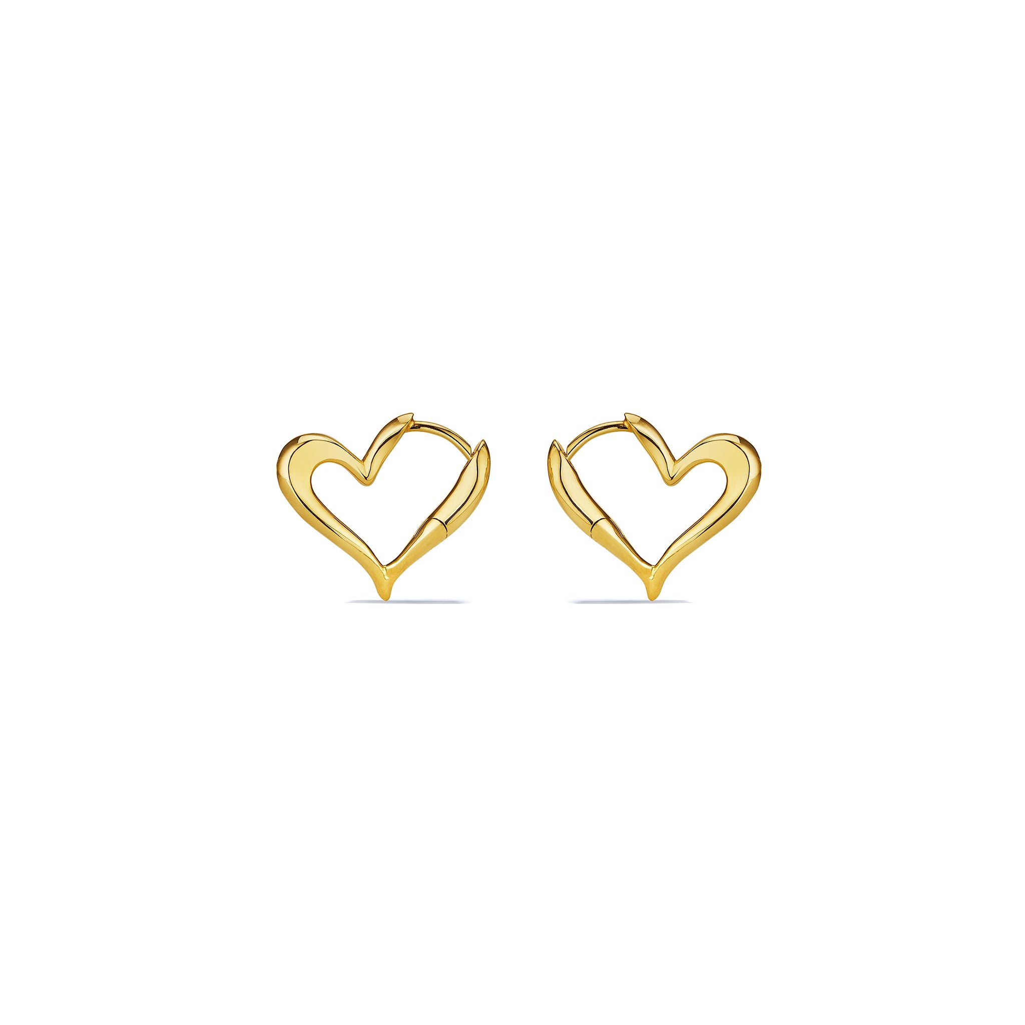 Eros Open Heart Hoop Earrings in 18K