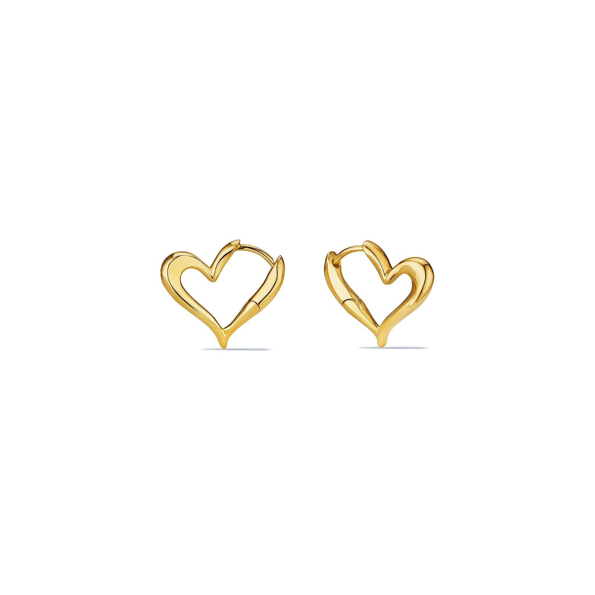 Eros Open Heart Hoop Earrings In 18K