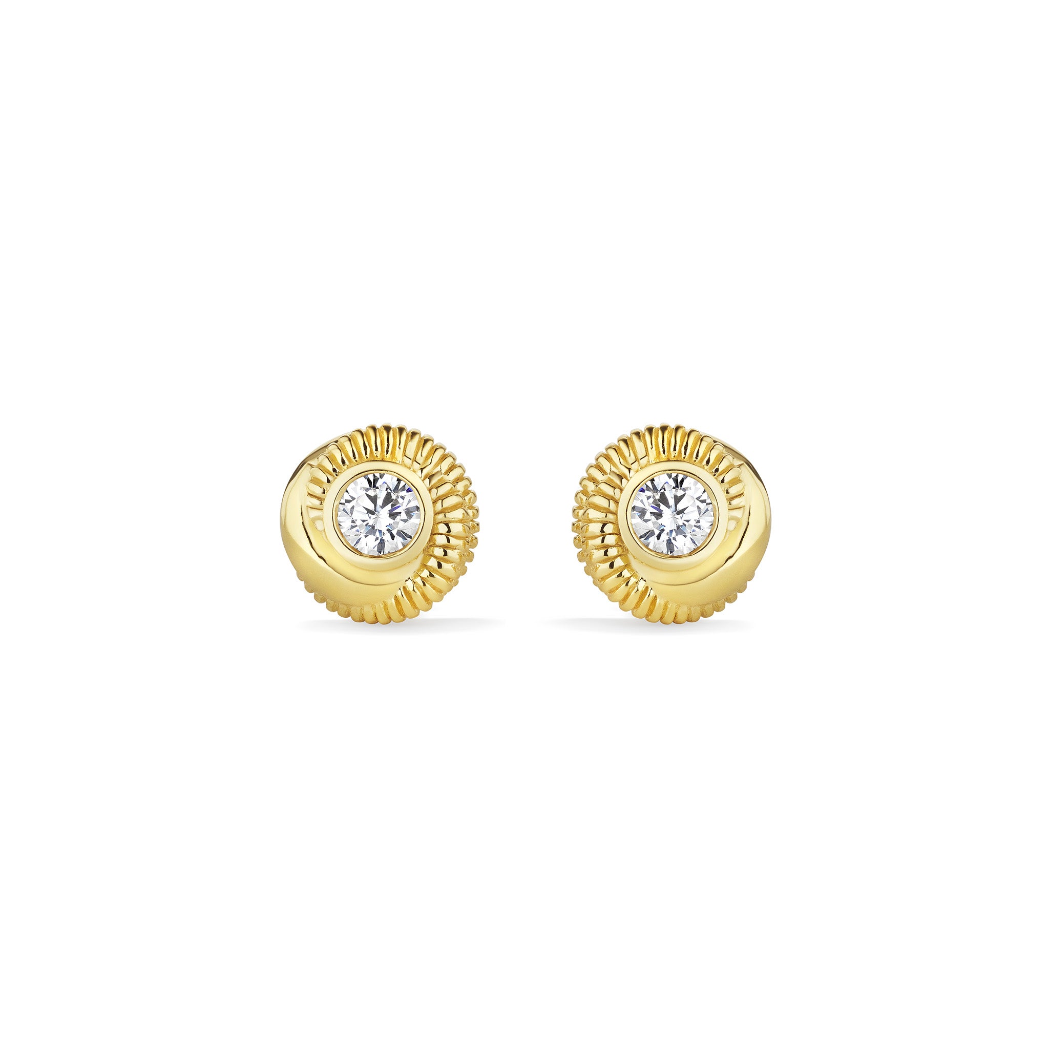 Eternity Solitaire Stud Earrings with Diamonds in 18K