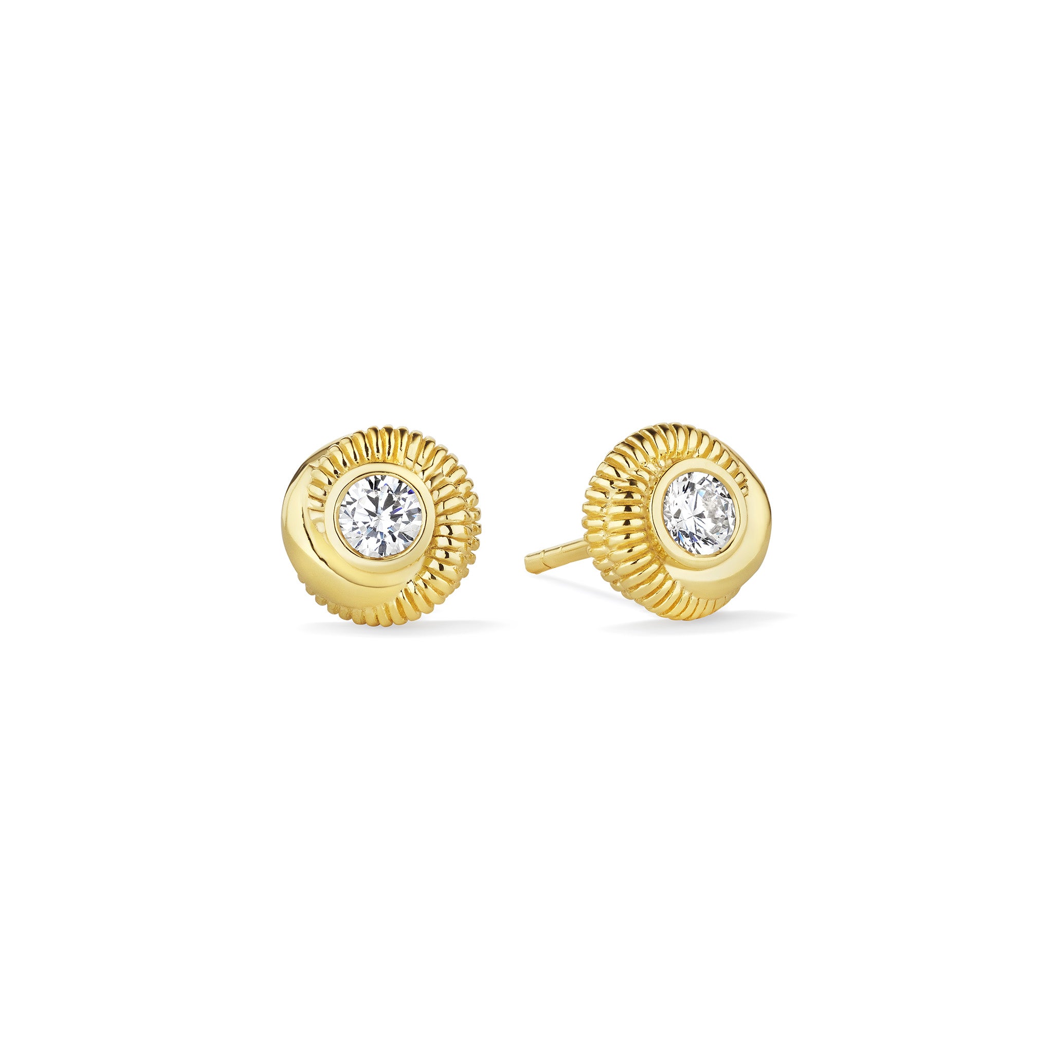 Eternity Solitaire Stud Earrings With Diamonds In 18K