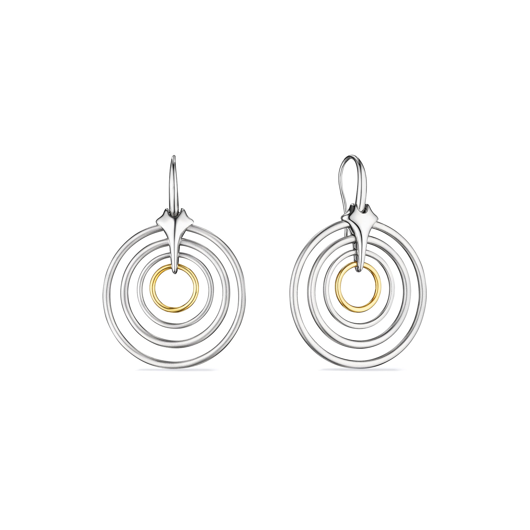 Cielo Multi Drop Hoop Earrings With 18K Gold