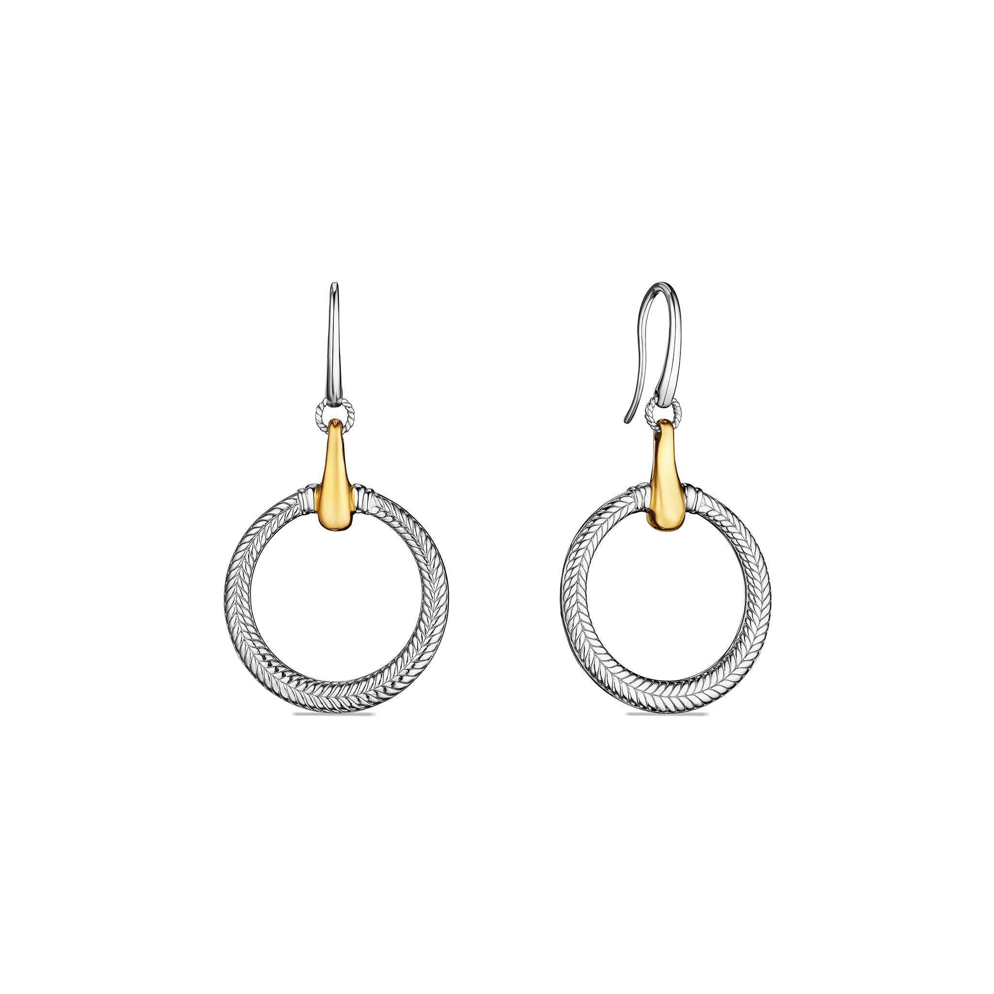 Vienna Drop Hoop Earrings With 18K Gold