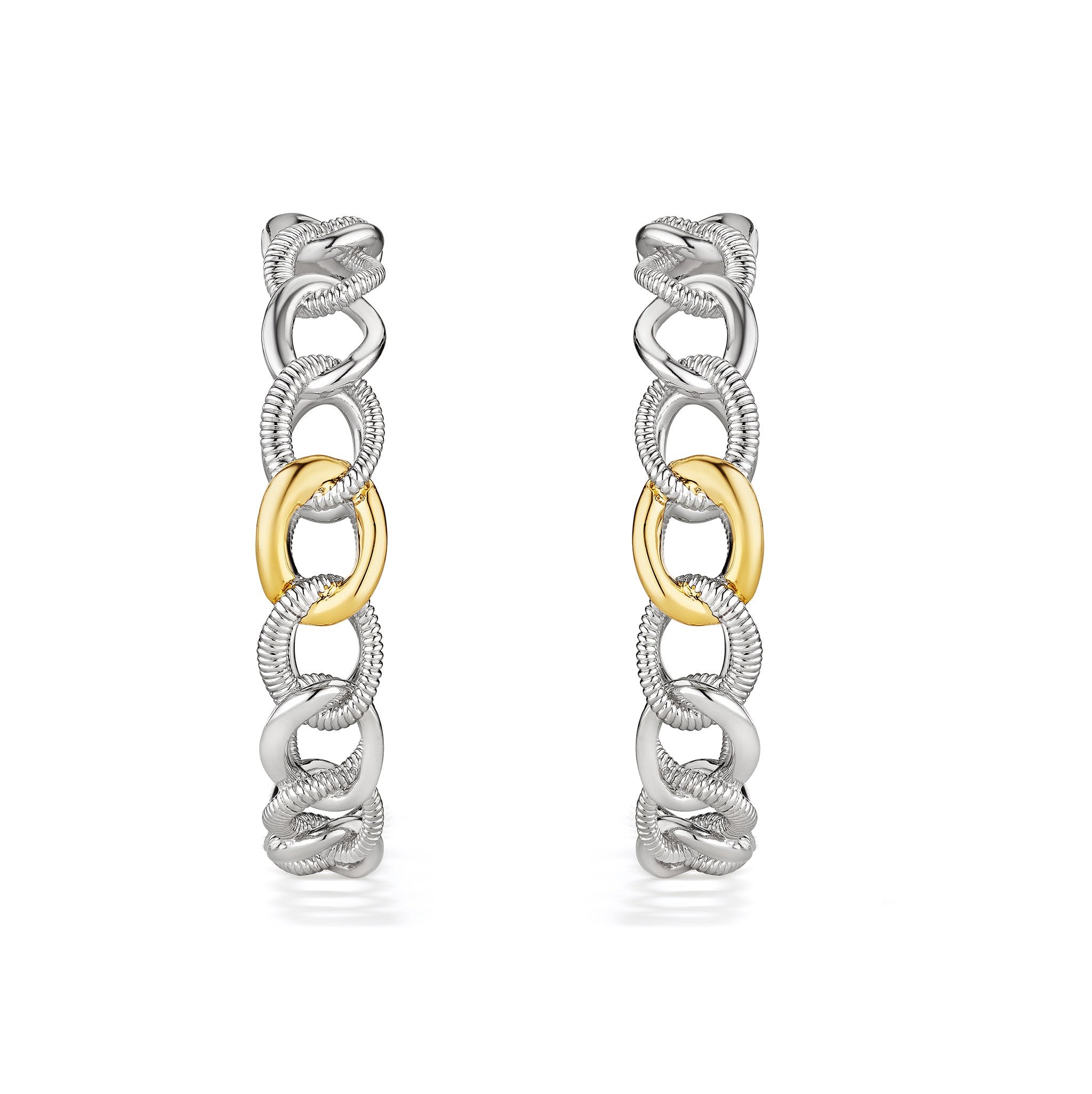 Eternity Interlocking Multi Link Hoop Earrings with 18K Gold