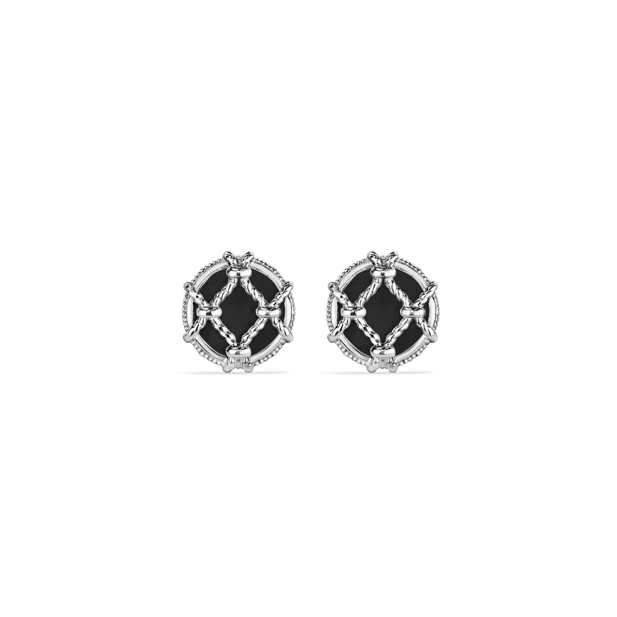 Isola Stud Earrings With Black Onyx