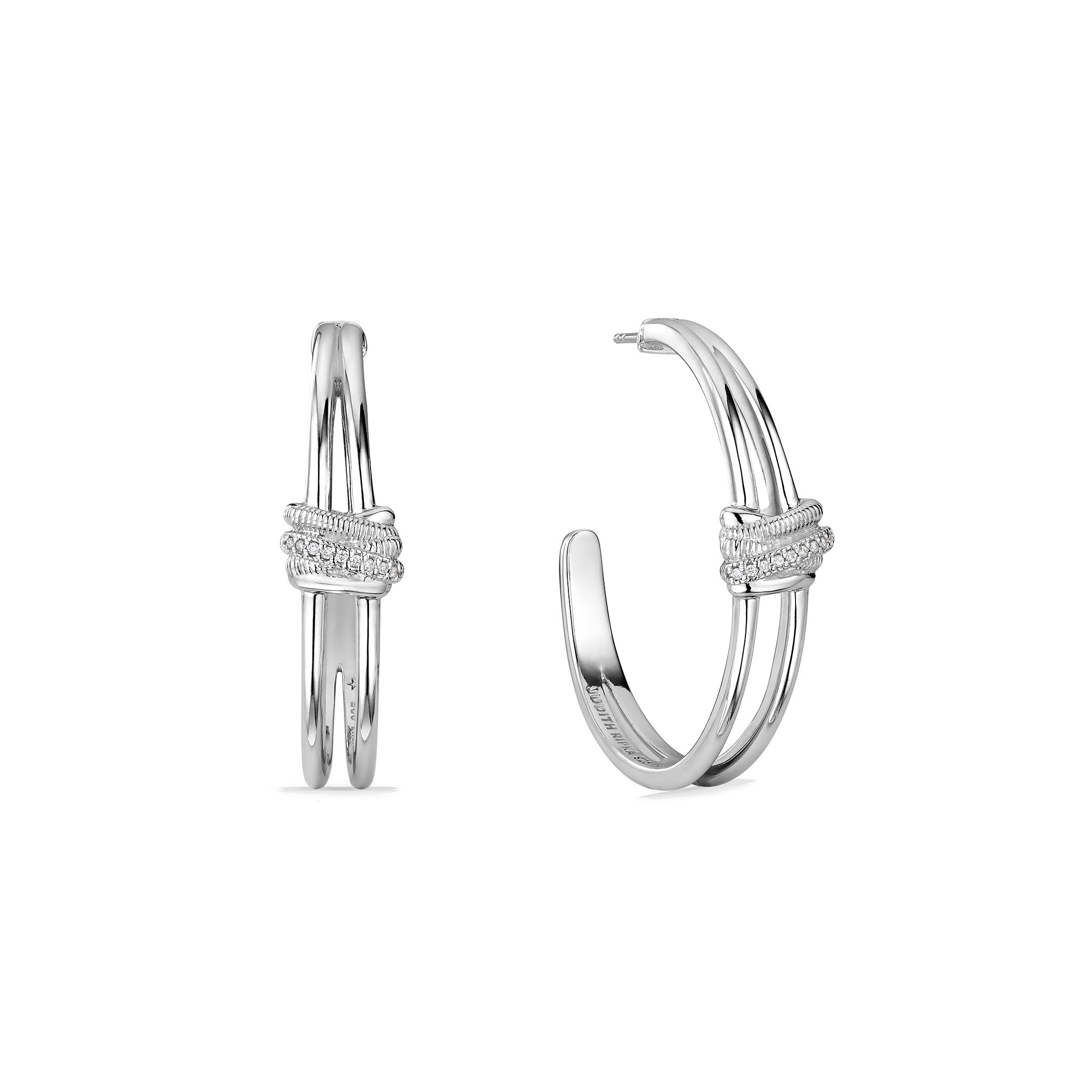 Eternity Highway Hoop Earrings With Diamonds