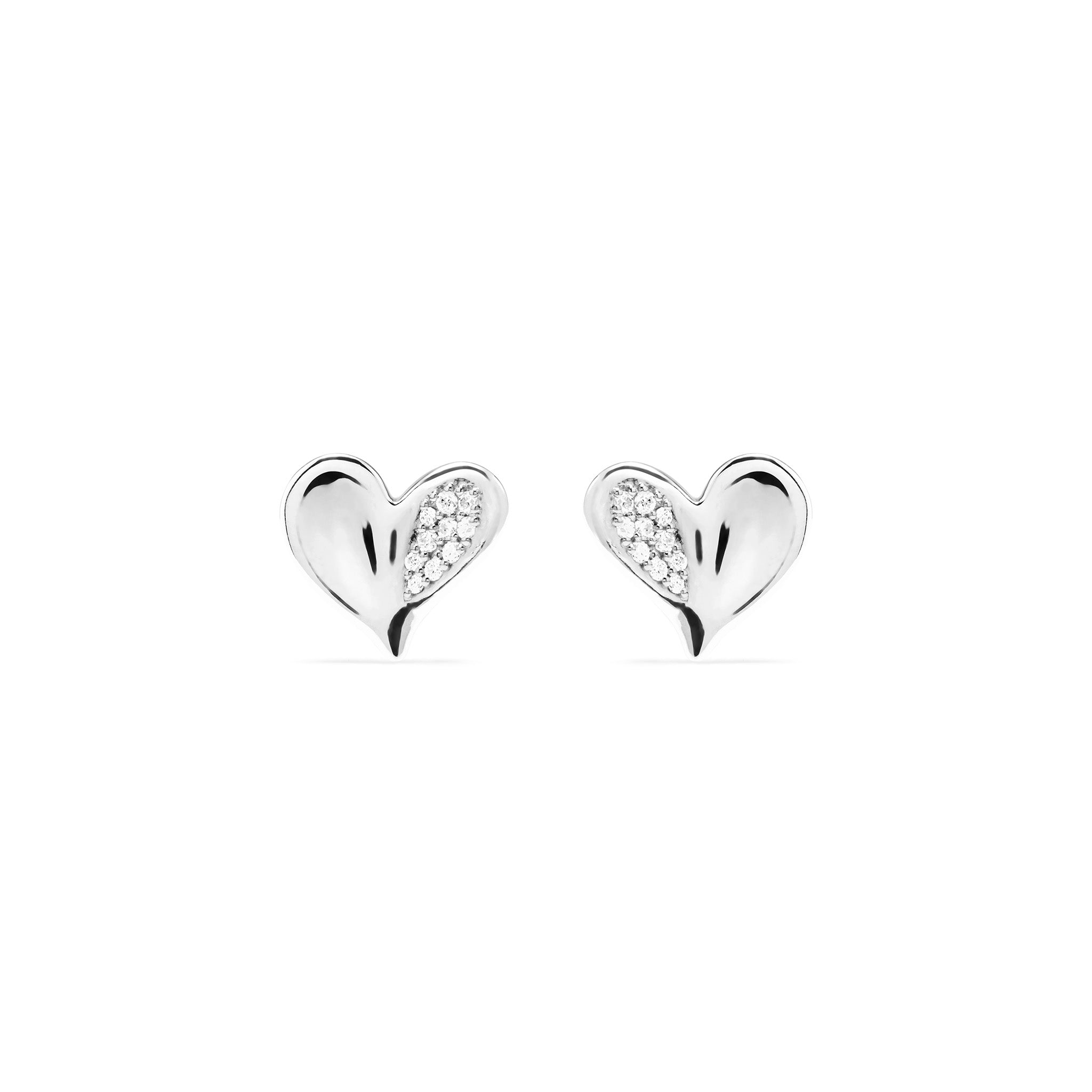 Eros Heart Stud Earrings with Diamonds