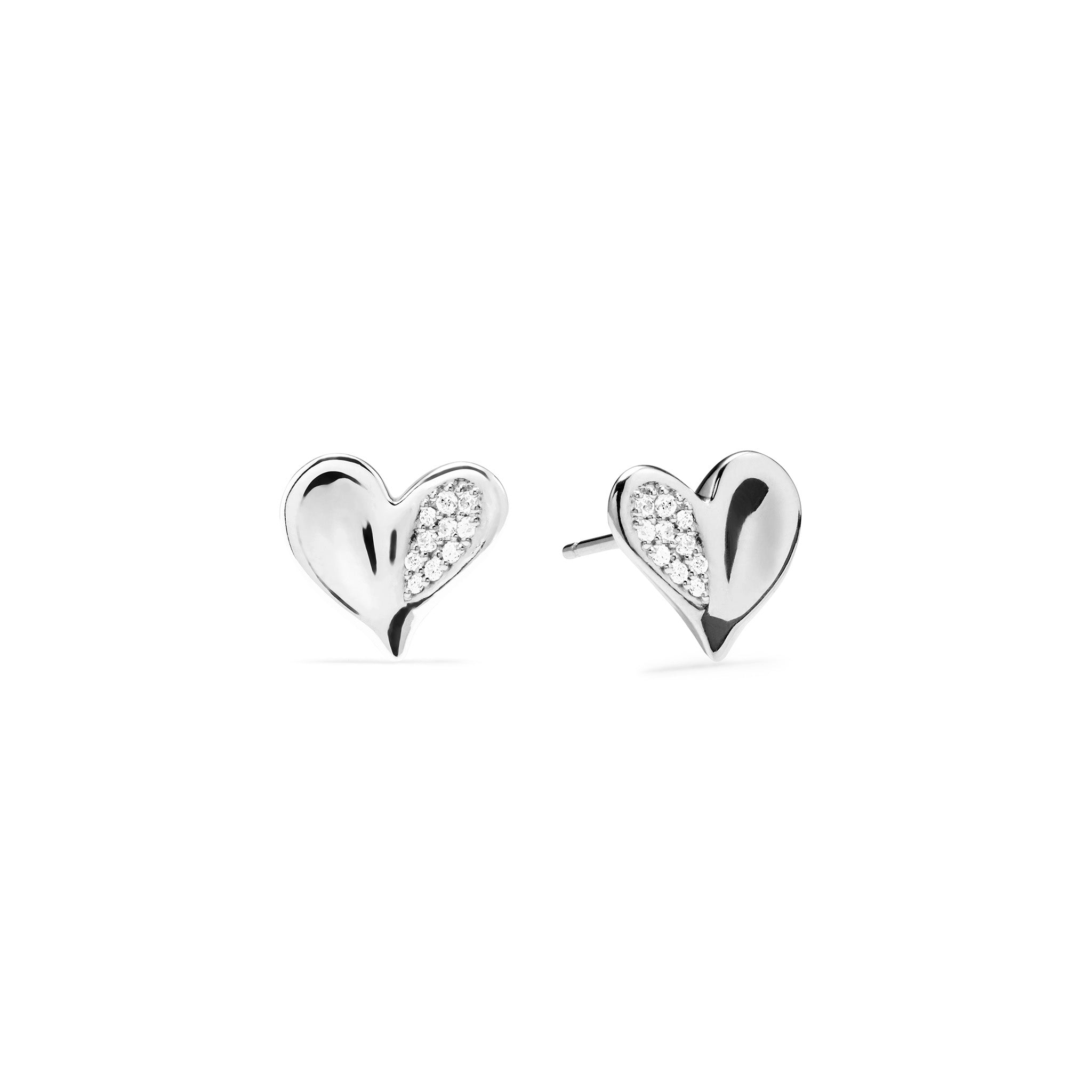 Eros Heart Stud Earrings With Diamonds