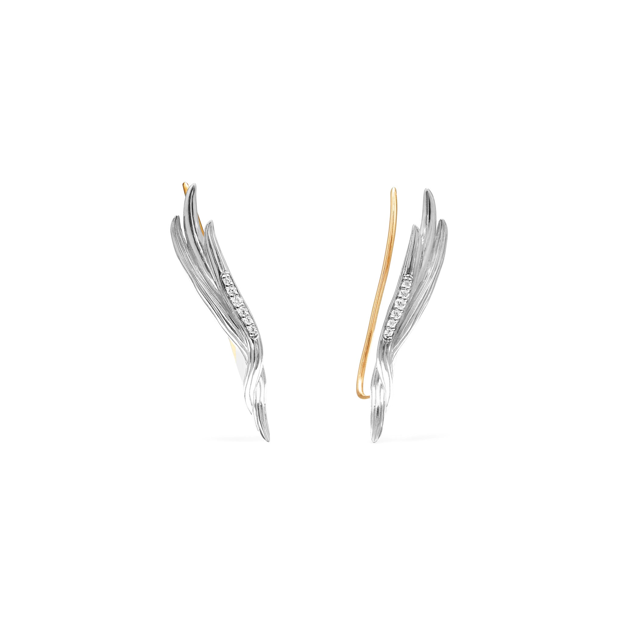 Santorini Ear Climbers With Diamonds