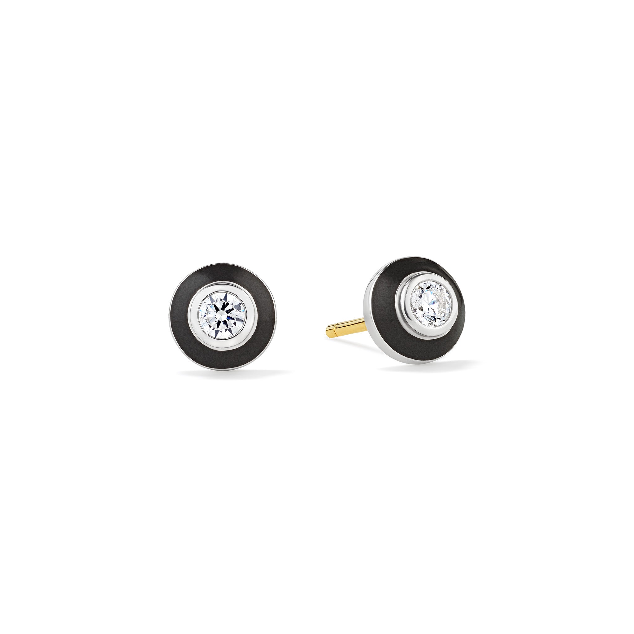 Adrienne Stud Earrings With Enamel And Diamonds