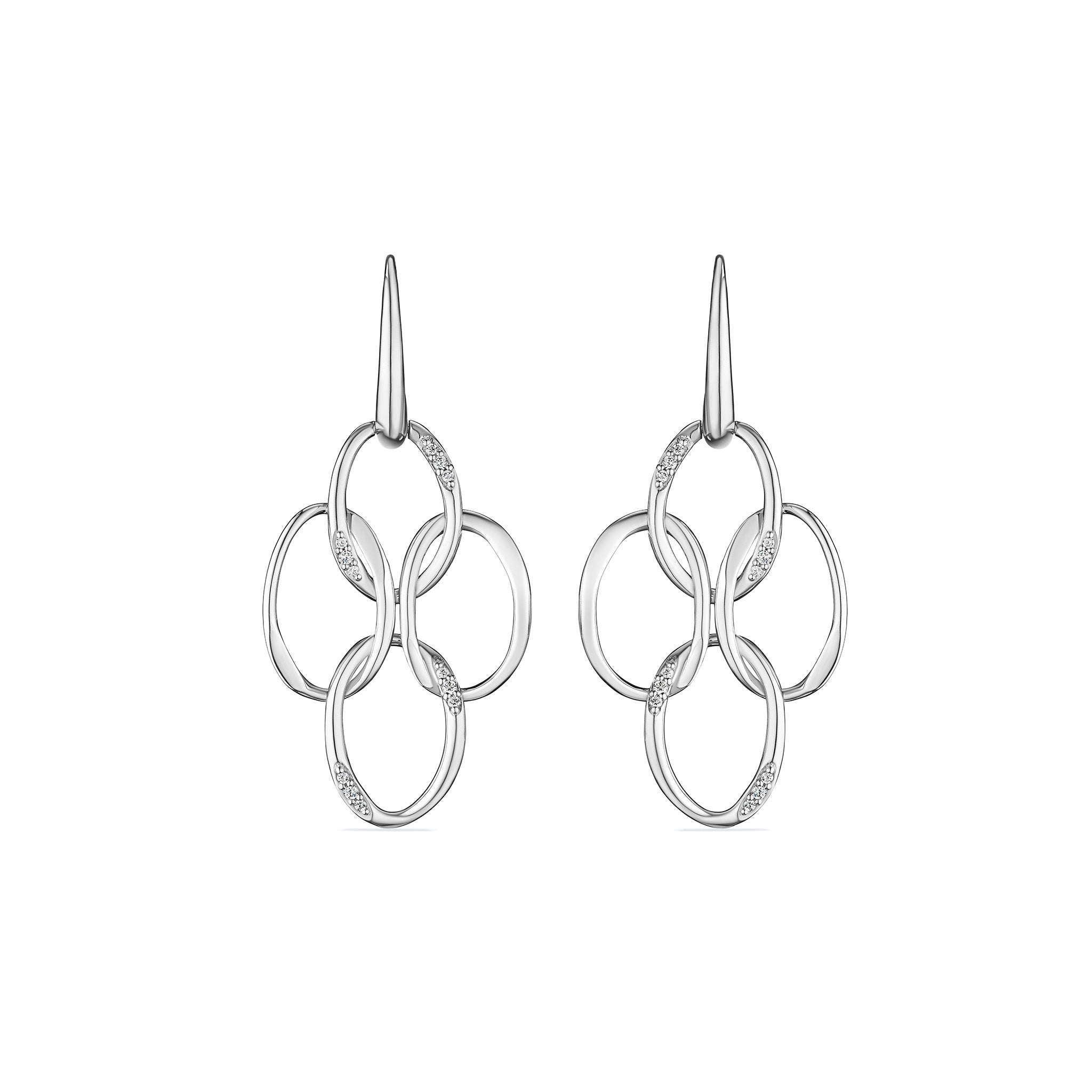 Gaia Chandelier Drop Hoop Earrings with Diamonds