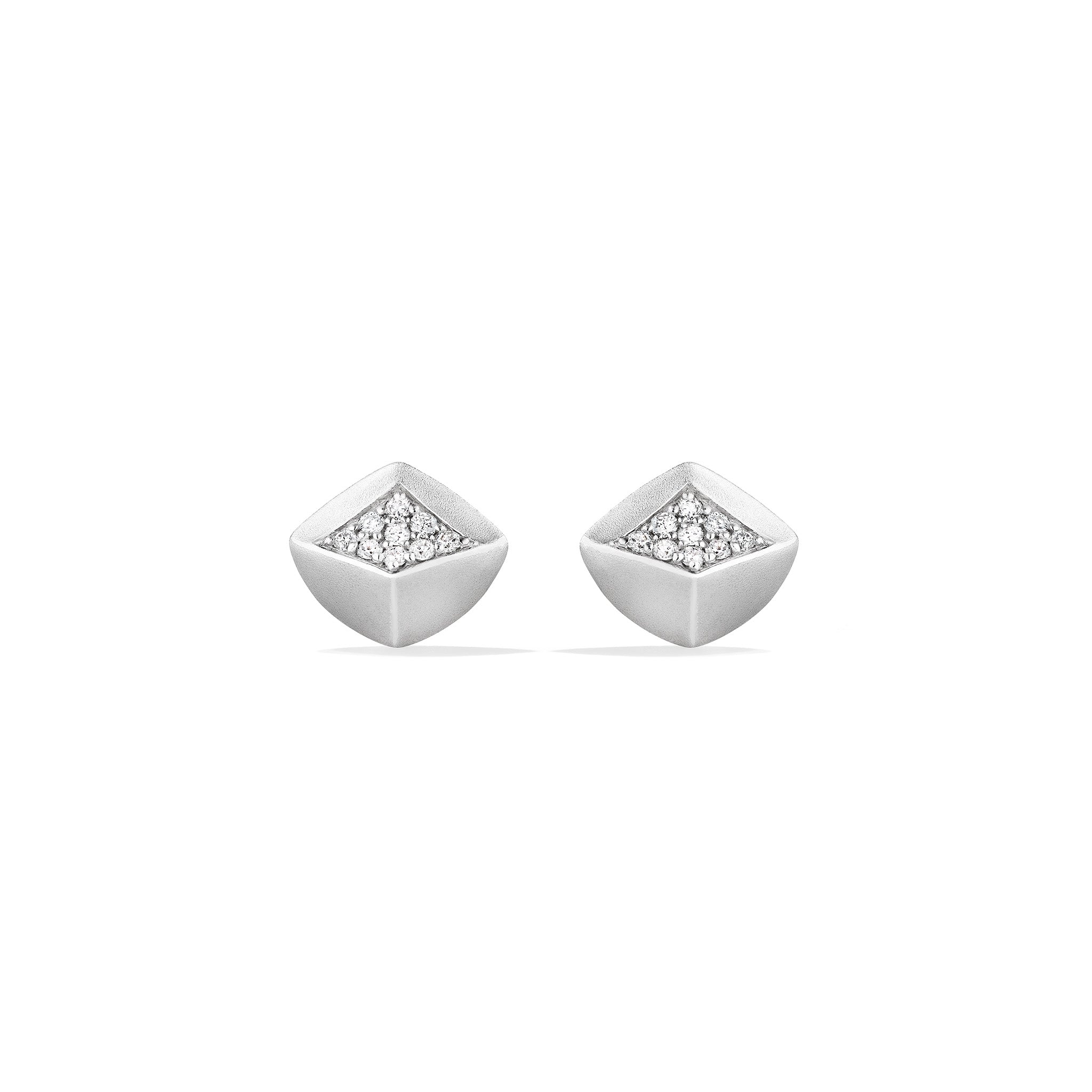 Iris Stud Earrings with Diamonds