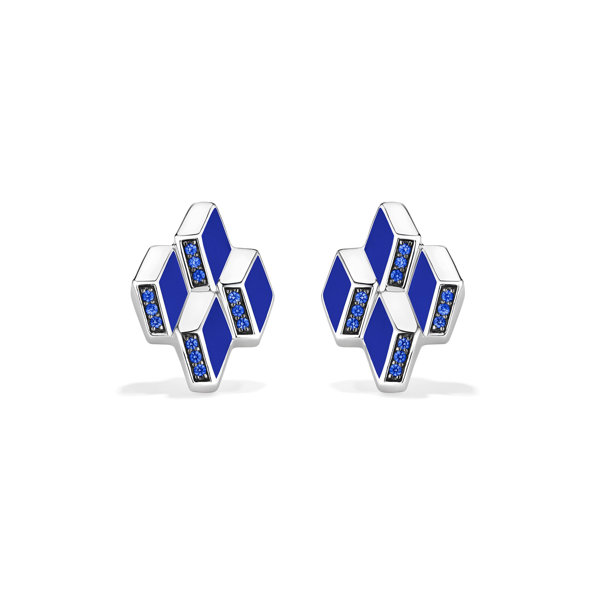 Odyssey Stud Earrings with Blue Sapphire