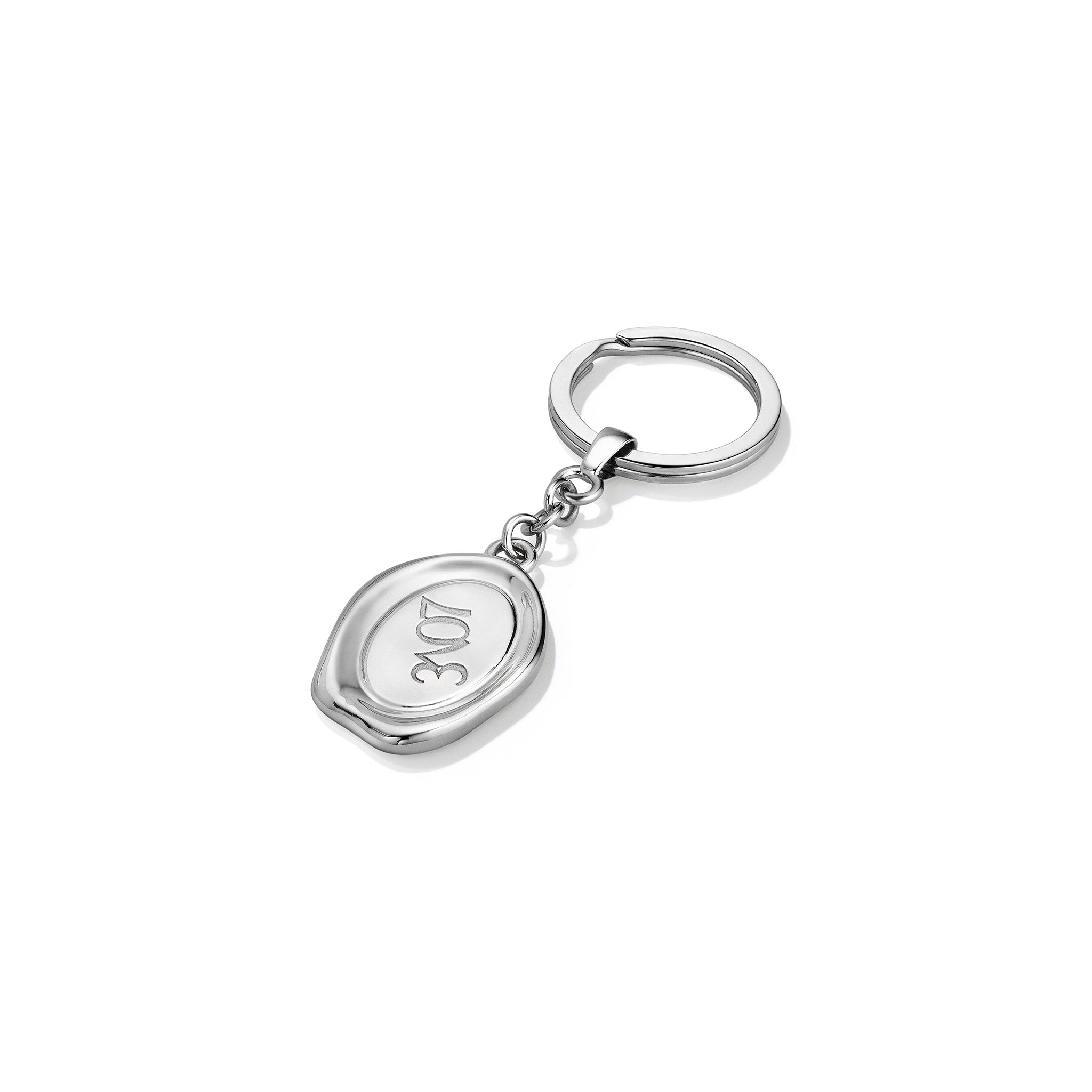 Eros 3707 Key Ring with White Enamel