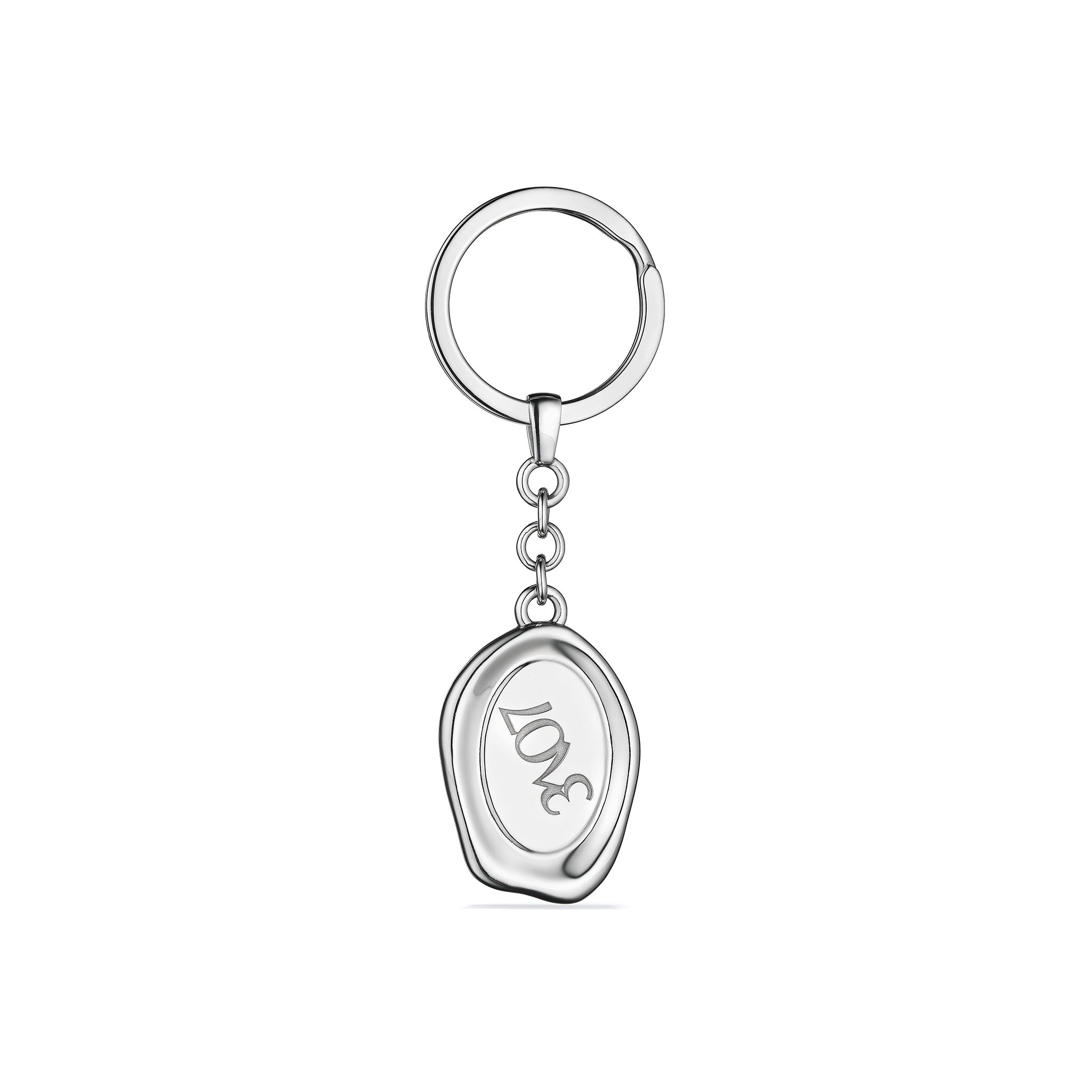 Eros 3707 Key Ring with White Enamel