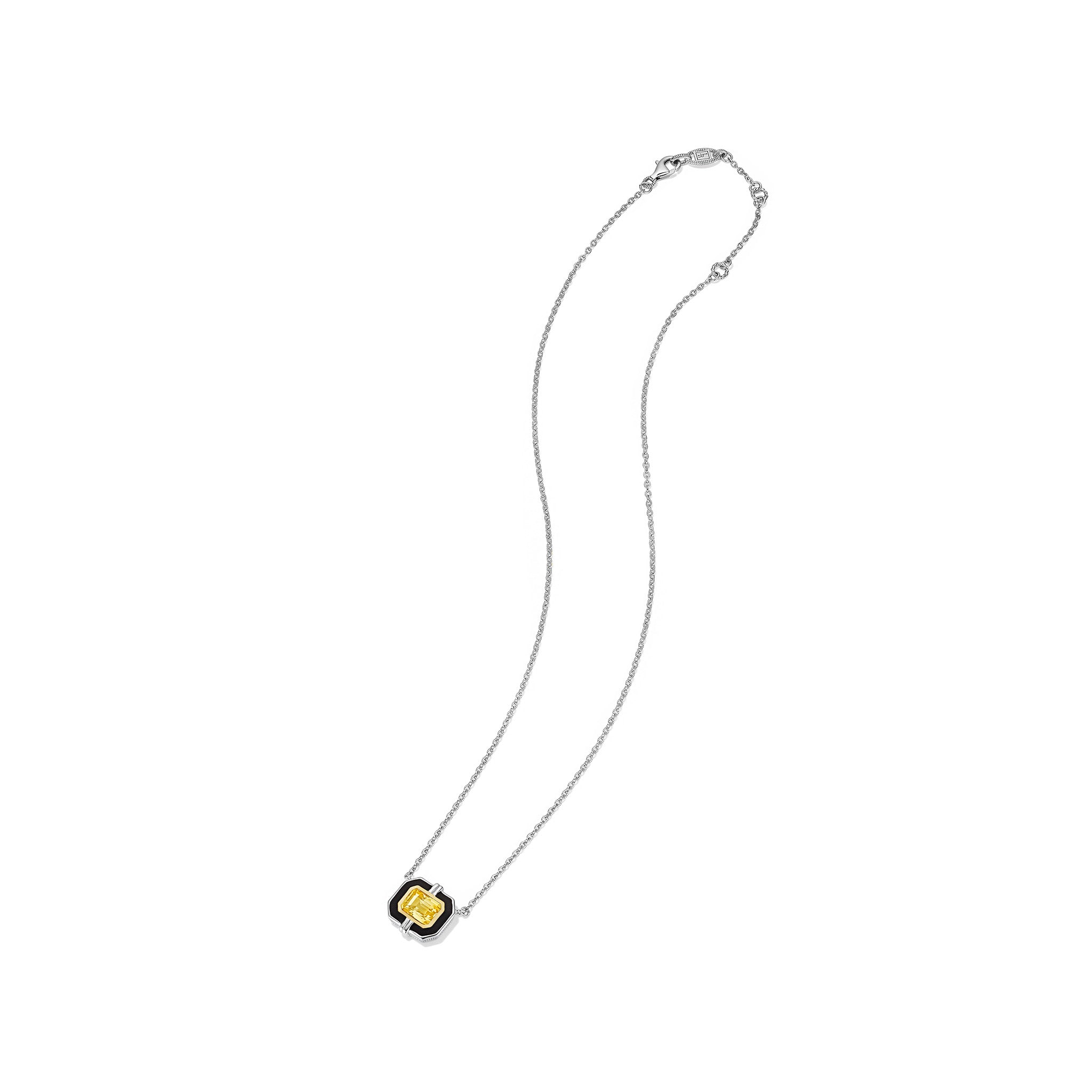 Adrienne Necklace with Enamel, Champagne Citrine and 18K Gold