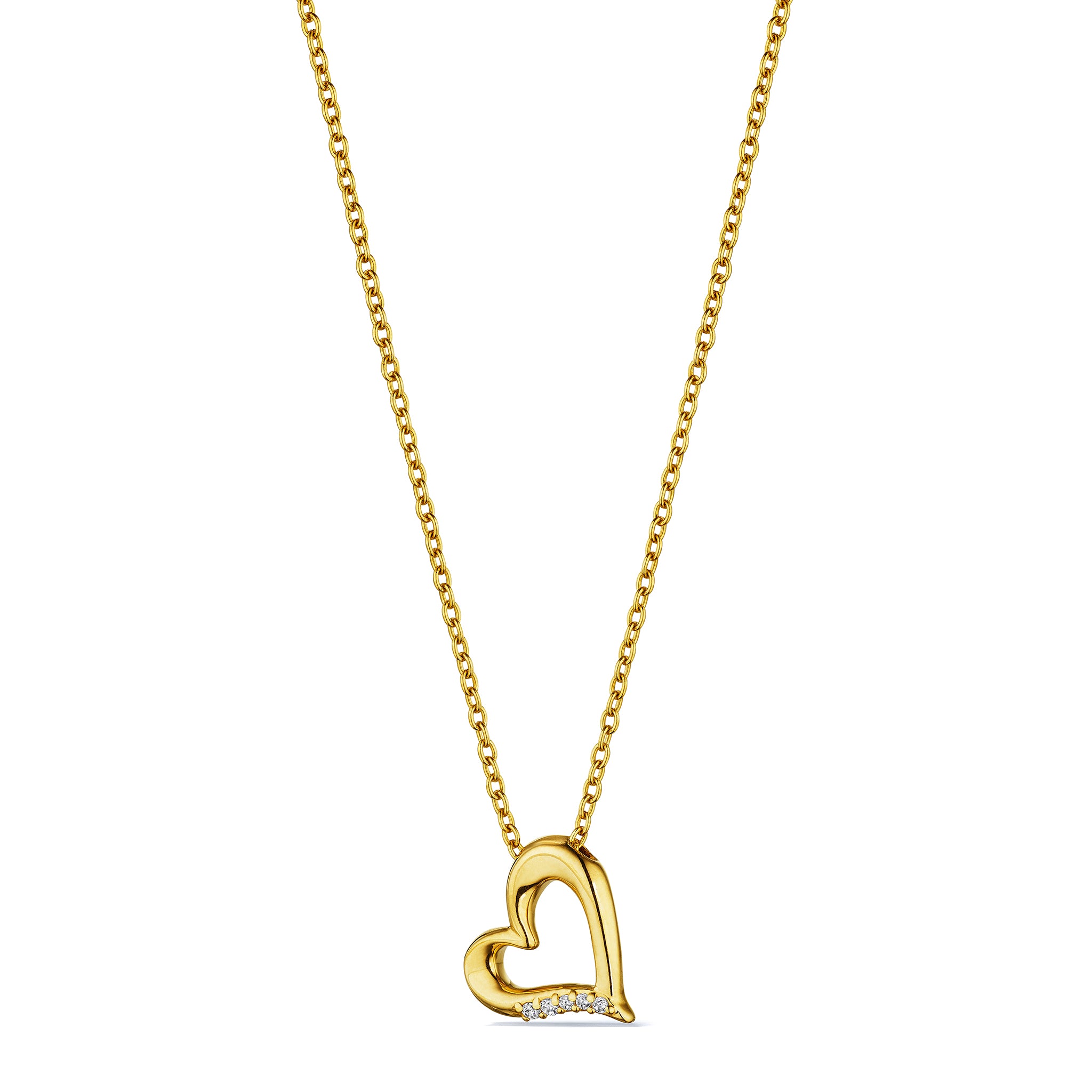 Eros Open Heart Necklace with Diamonds in 18K
