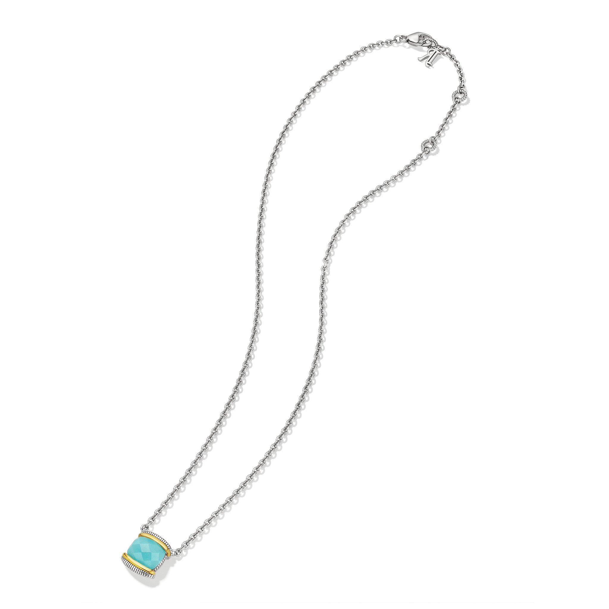 Eternity Necklace With Amazonite And 18K Gold