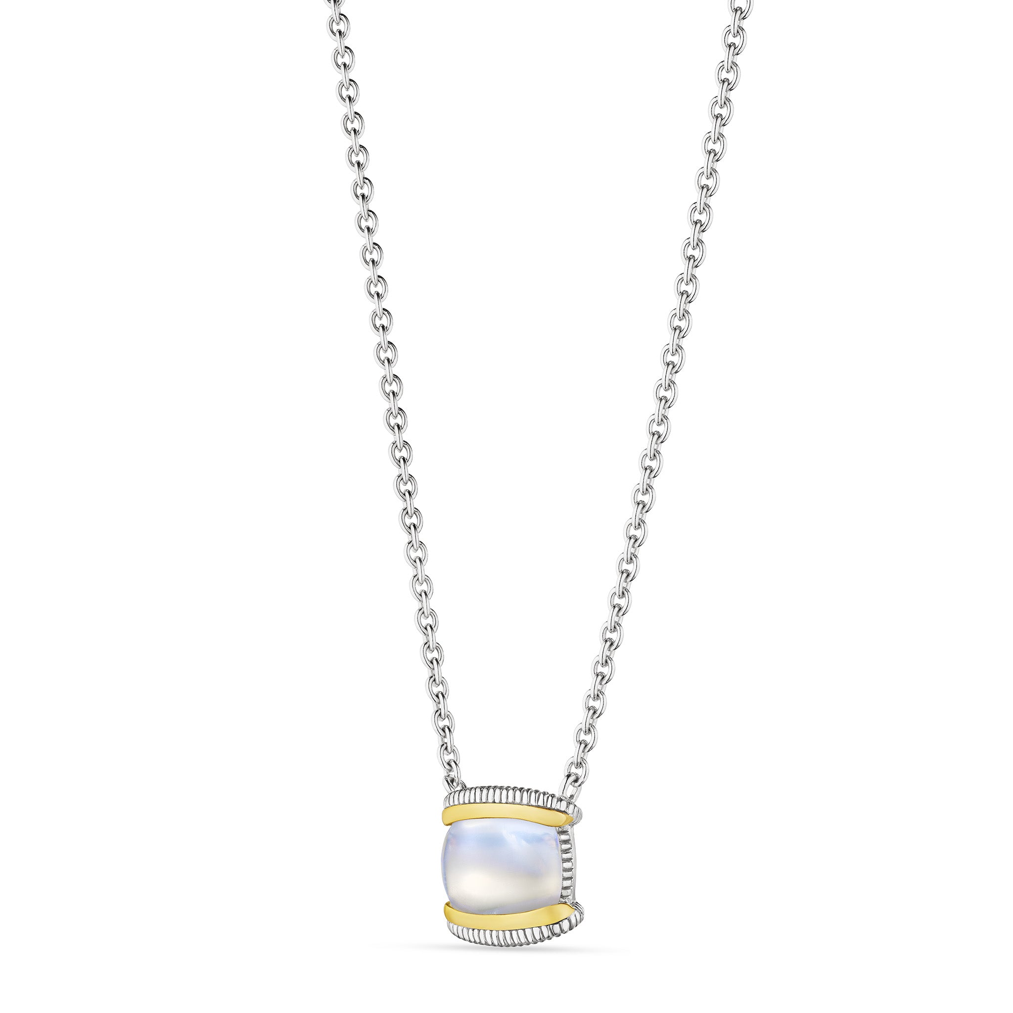 Eternity Necklace With Rainbow Moonstone And 18K Gold