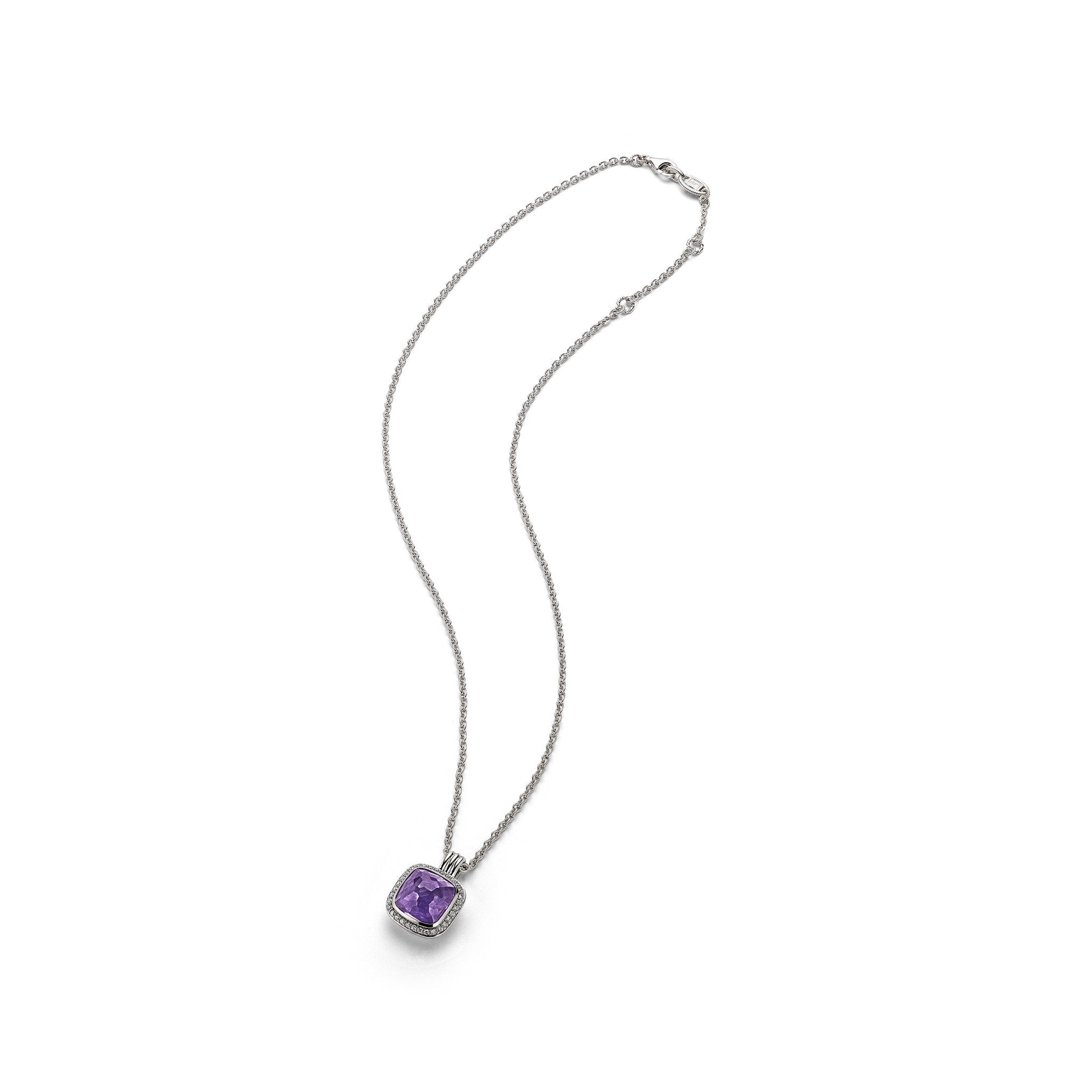 Cassandre Necklace with Amethyst and Diamonds