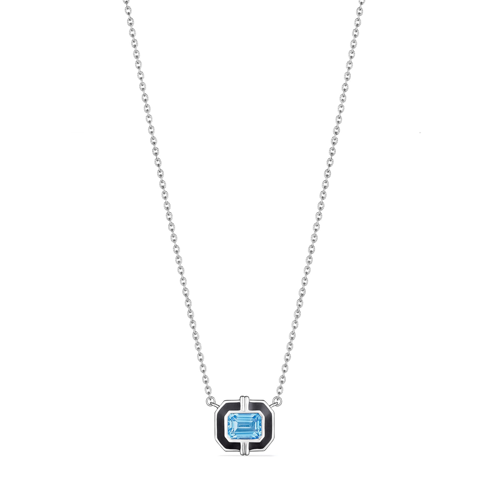 Adrienne Necklace With Enamel And Swiss Blue Topaz