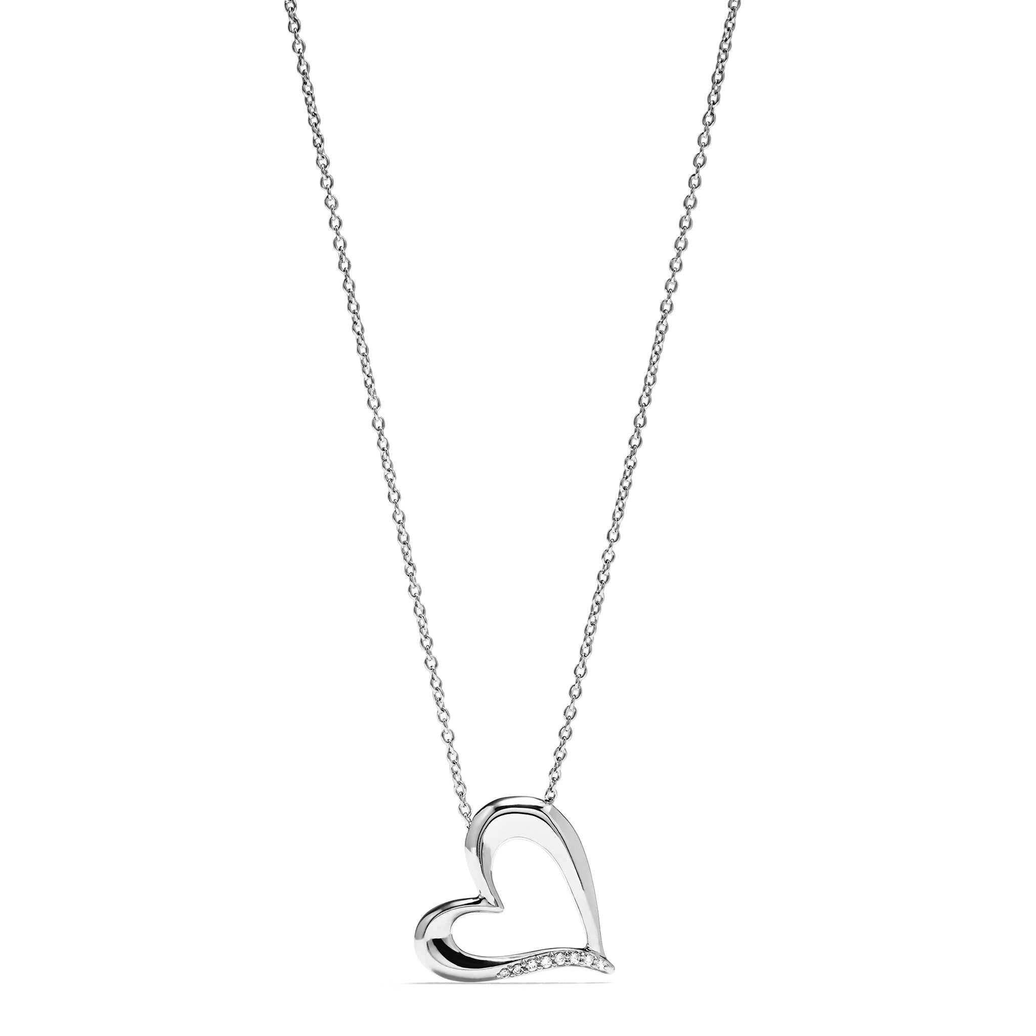 Eros Open Heart Necklace With Diamonds