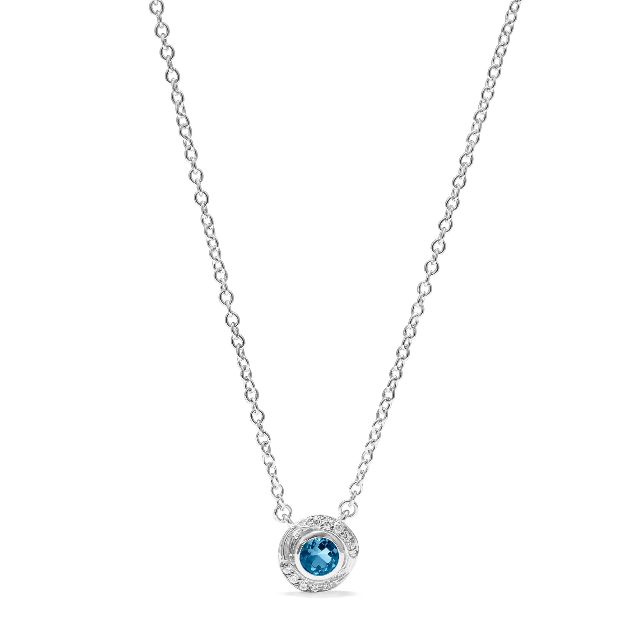 Santorini Necklace With London Blue Topaz And Diamonds