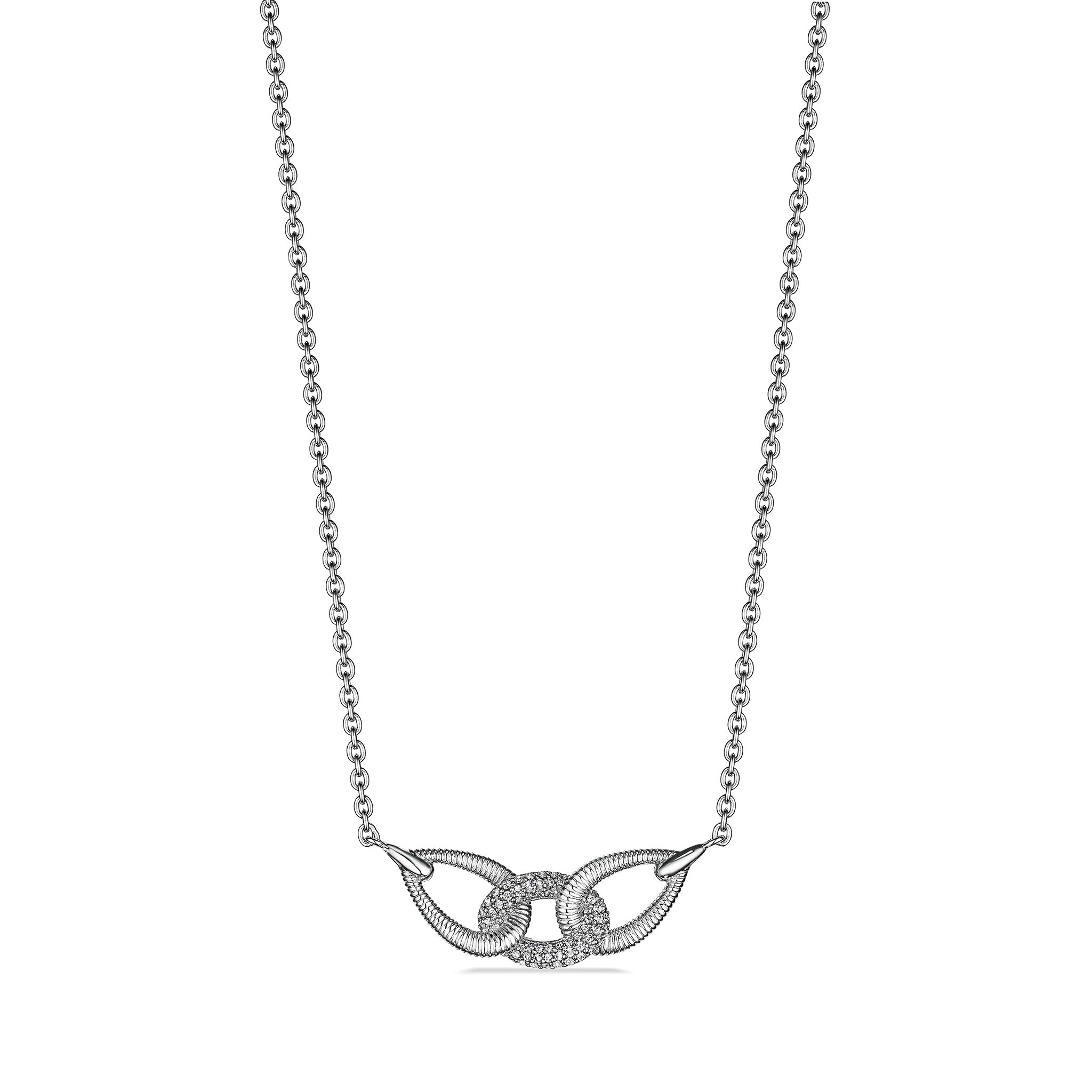 Eternity Interlocking Link Necklace With Diamonds