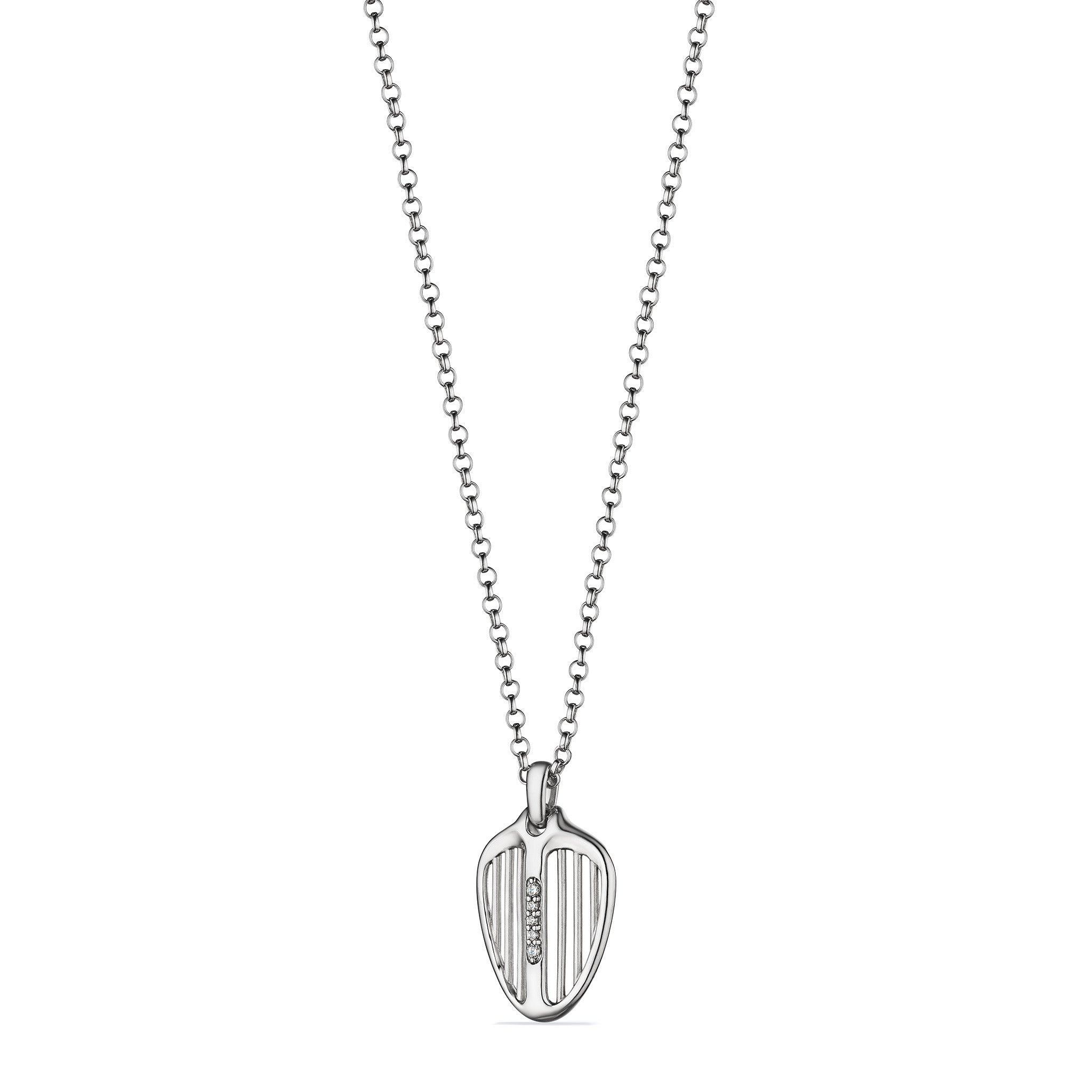 Cielo Shield Pendant Necklace with Diamonds