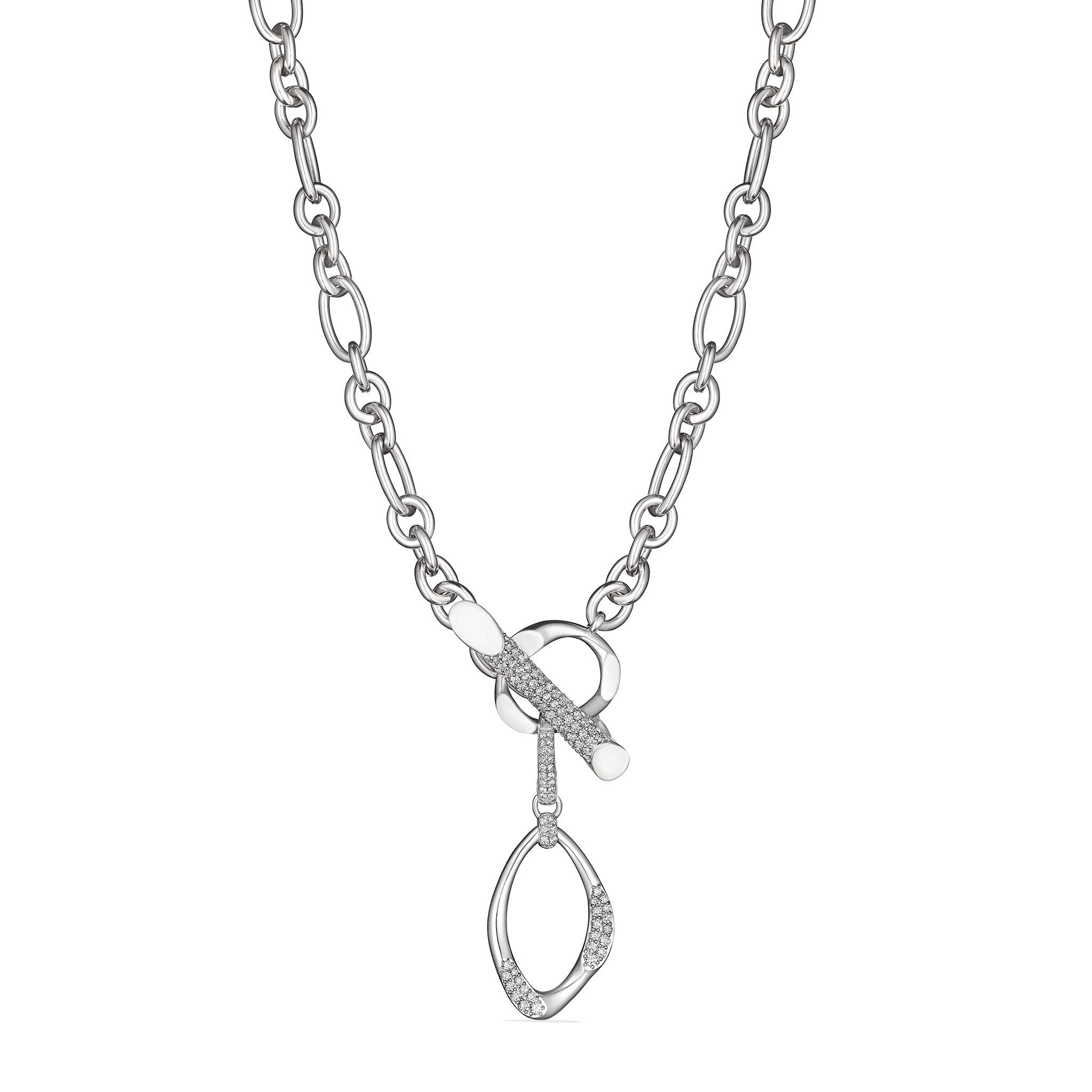 Gaia Toggle Necklace with Diamonds