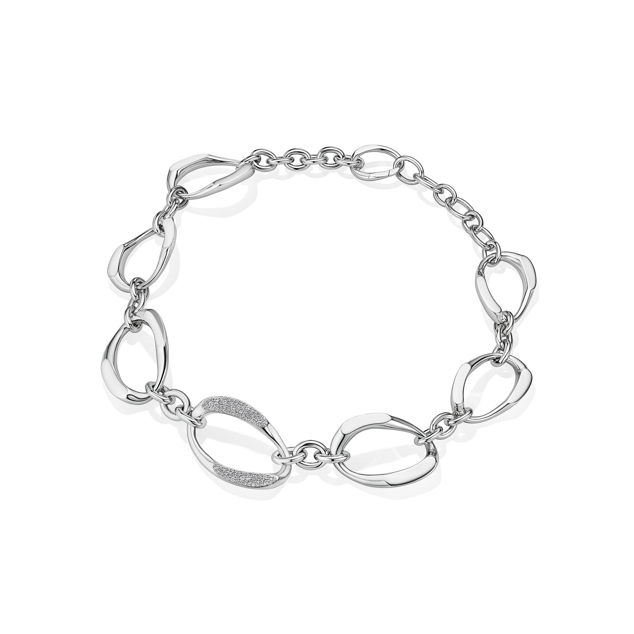 Gaia Link Necklace with Diamonds