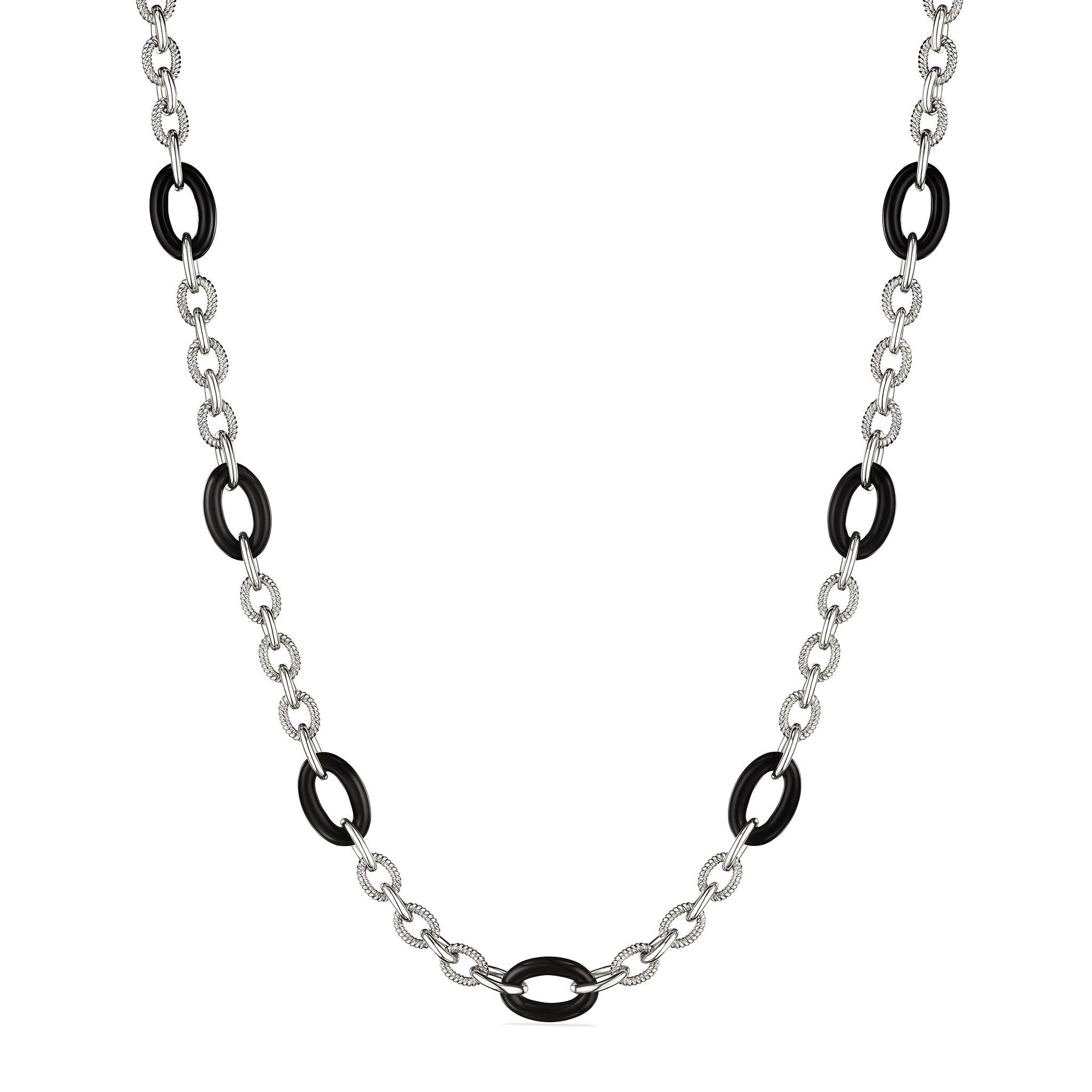 Eternity Signature Link Necklace With Black Onyx